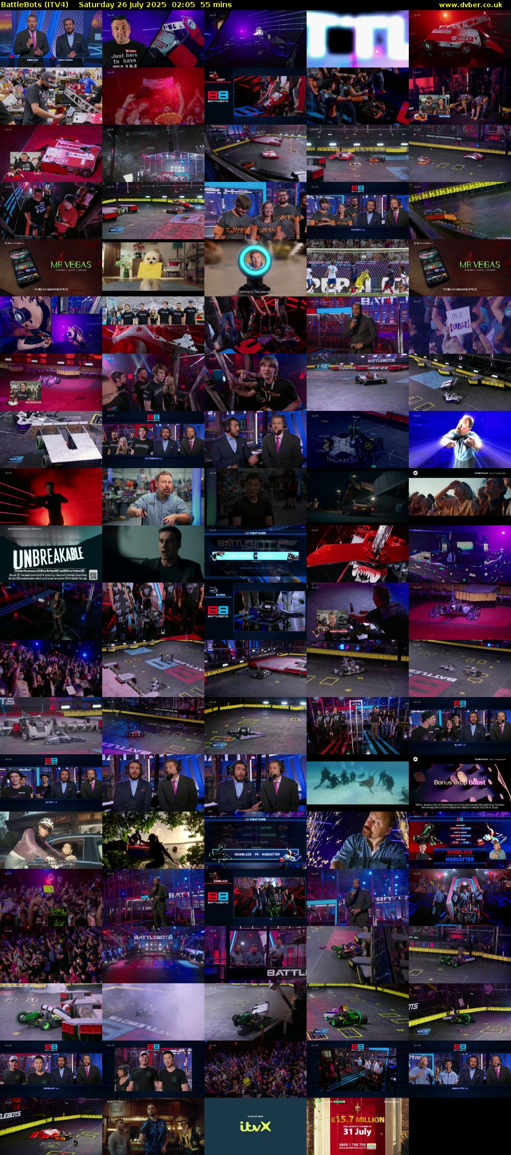 Battlebots (ITV4) Saturday 26 July 2025 02:05 - 03:00
