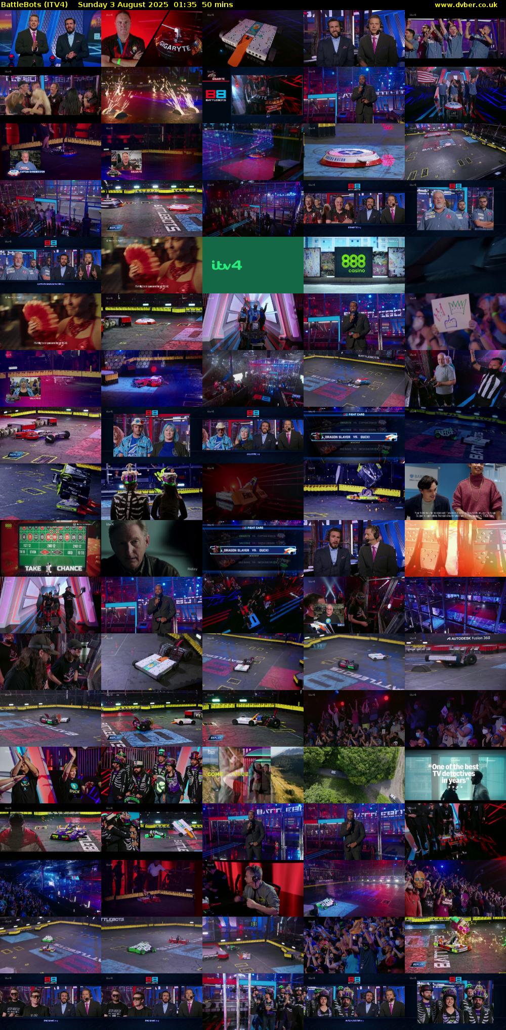 Battlebots (ITV4) Sunday 3 August 2025 01:35 - 02:25