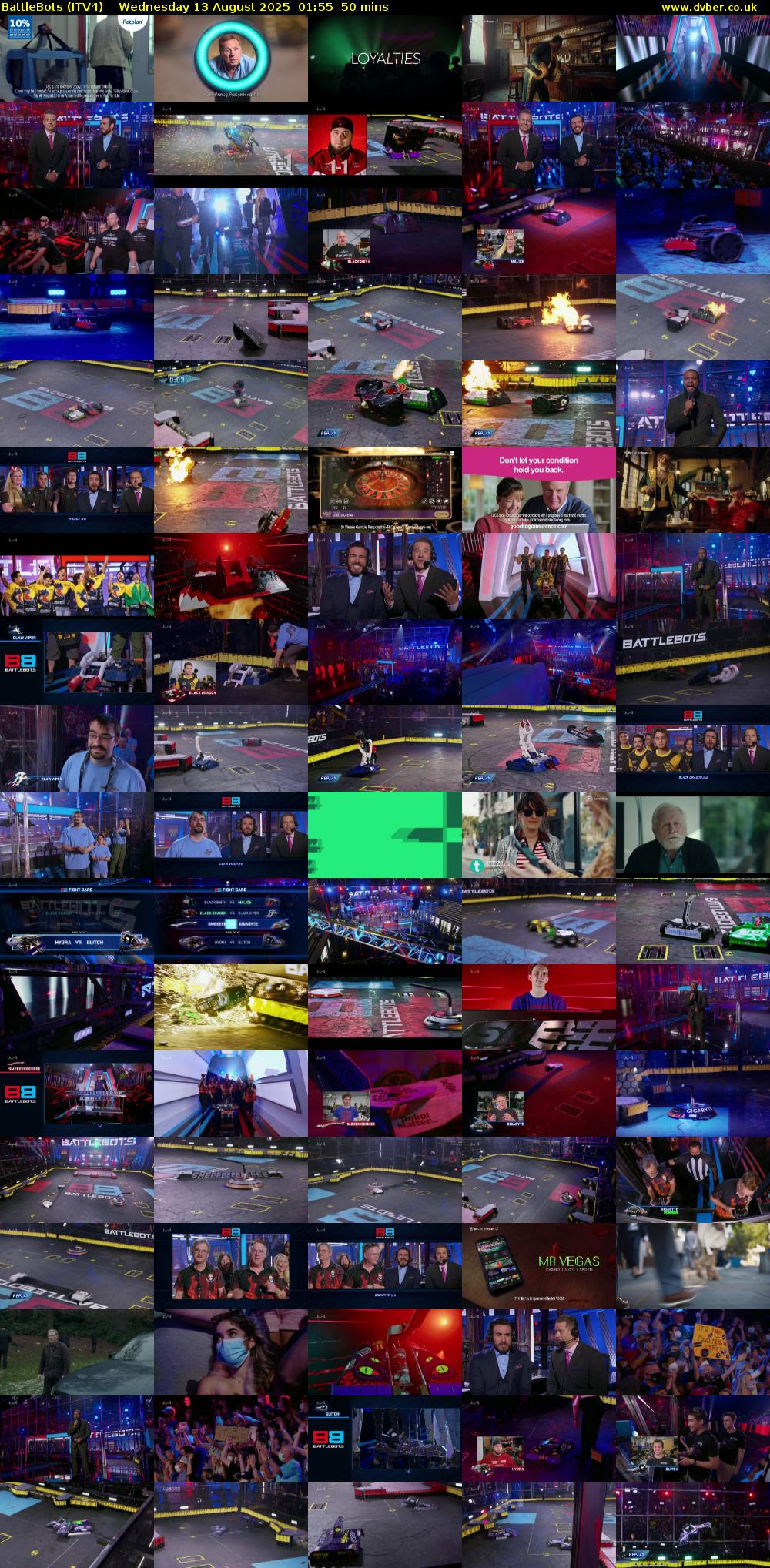 Battlebots (ITV4) Wednesday 13 August 2025 01:55 - 02:45