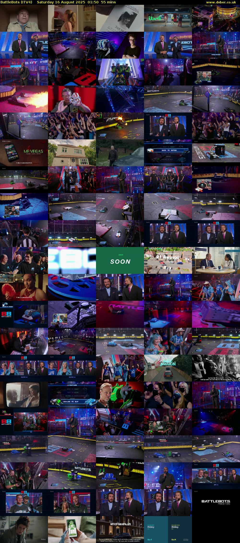 Battlebots (ITV4) Saturday 16 August 2025 01:50 - 02:45