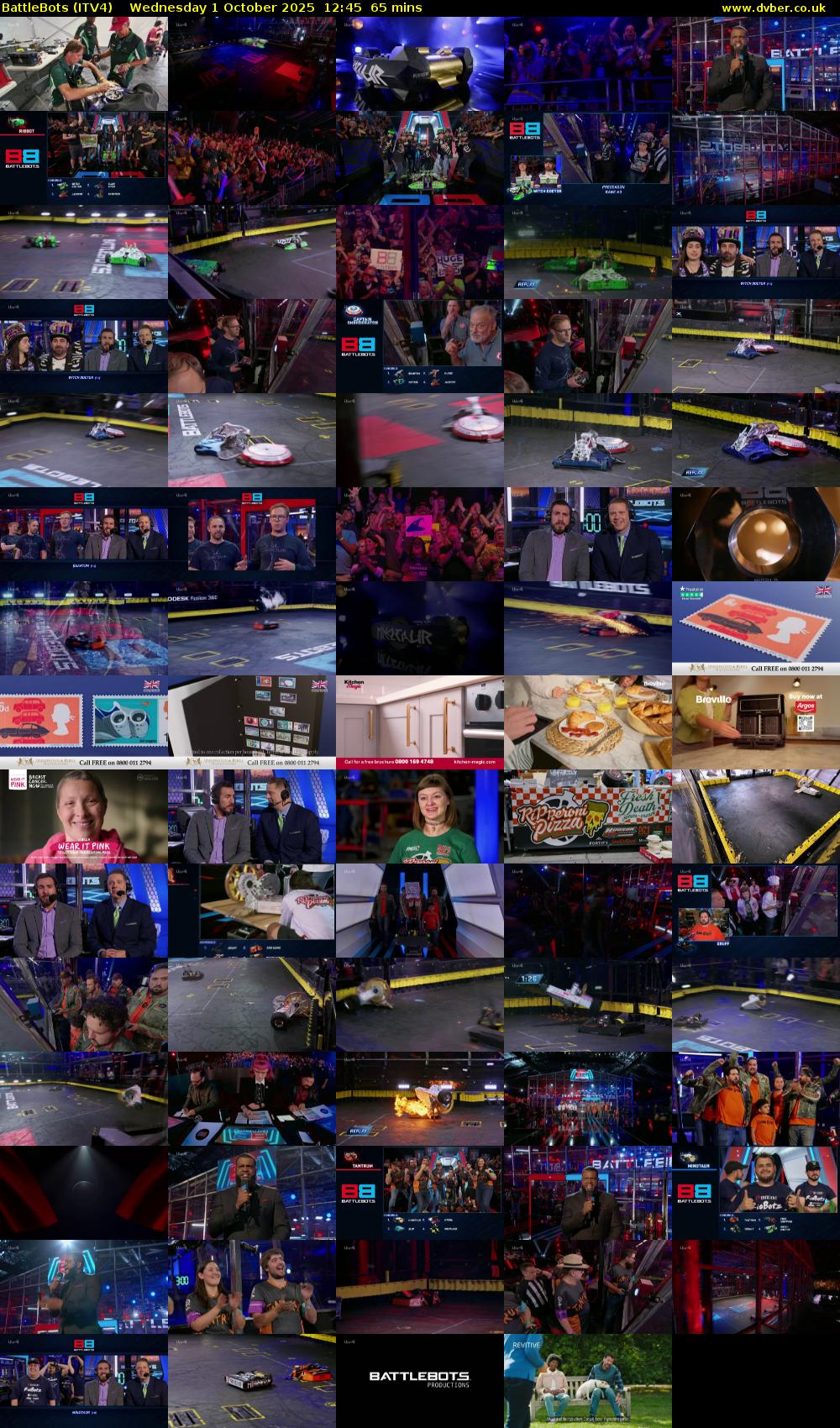 Battlebots (ITV4) Wednesday 1 October 2025 12:45 - 13:50