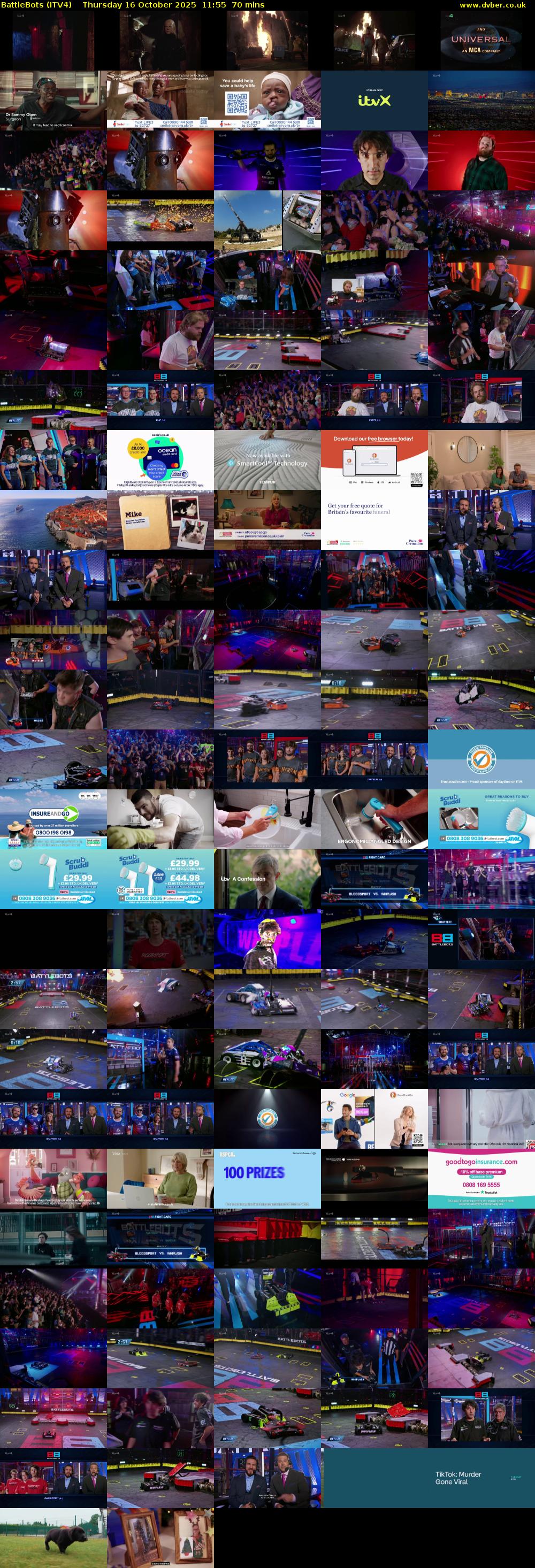 Battlebots (ITV4) Thursday 16 October 2025 11:55 - 13:05