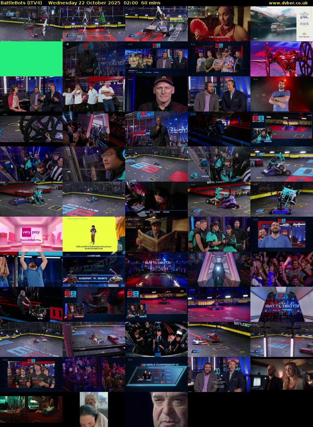 Battlebots (ITV4) Wednesday 22 October 2025 02:00 - 03:00