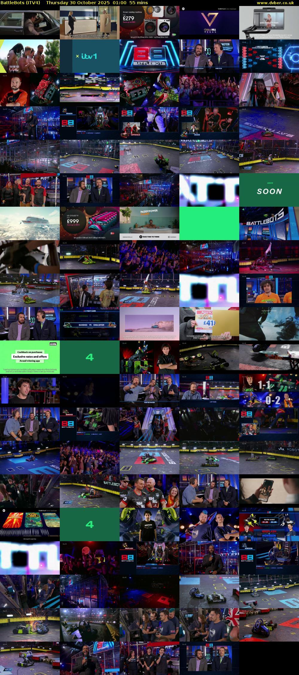 Battlebots (ITV4) Thursday 30 October 2025 01:00 - 01:55