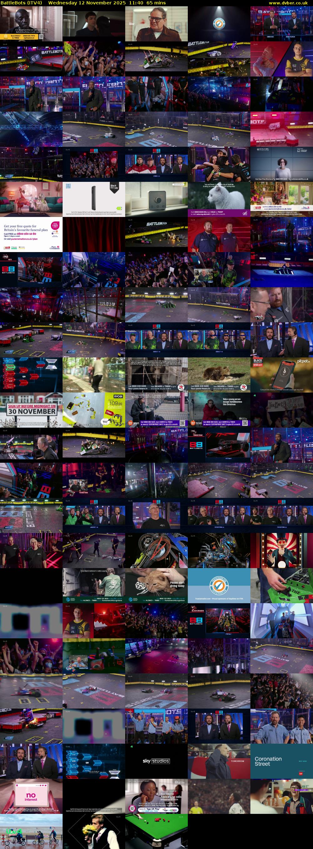 Battlebots (ITV4) Wednesday 12 November 2025 11:40 - 12:45