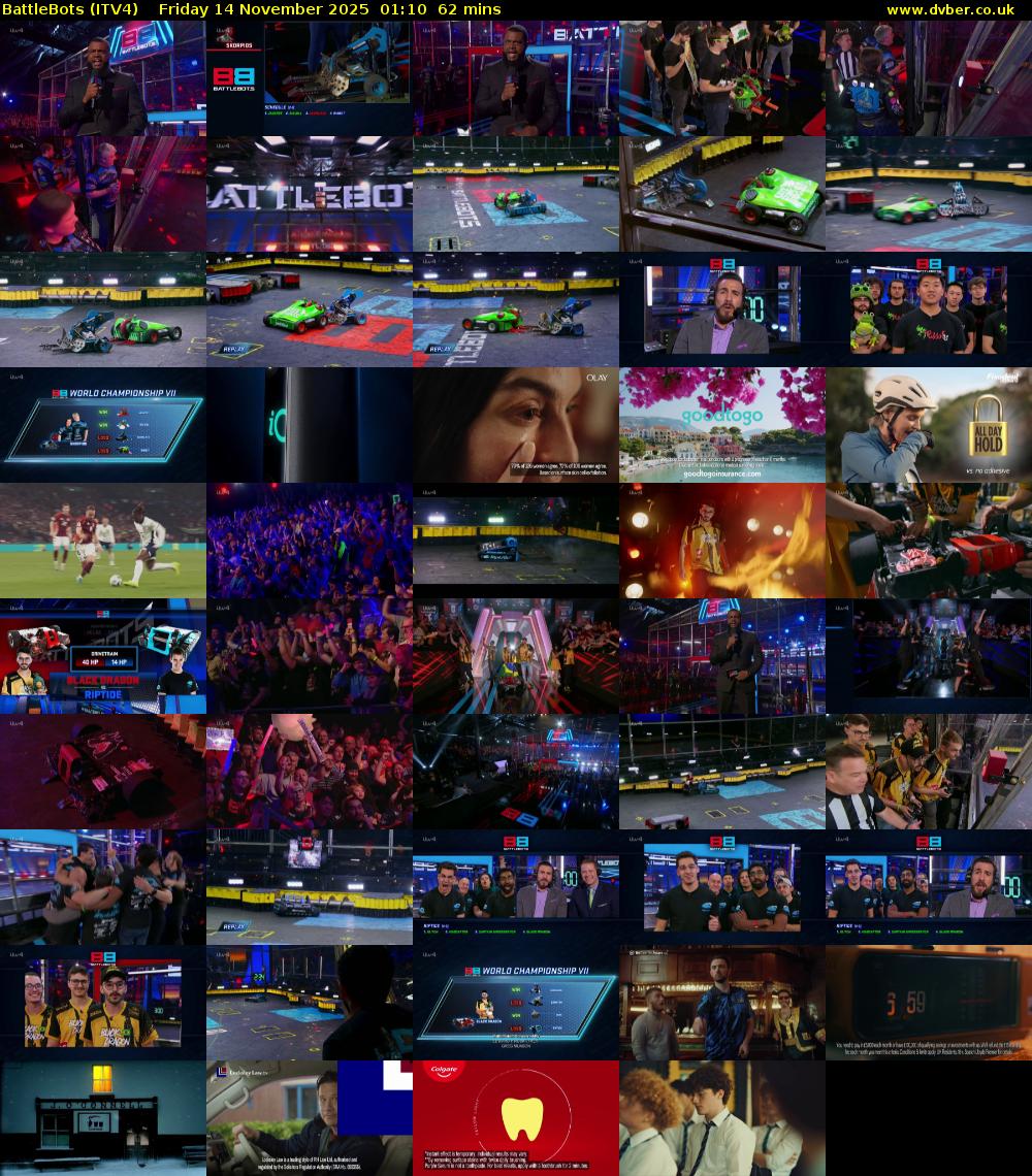 Battlebots (ITV4) Friday 14 November 2025 01:10 - 02:12