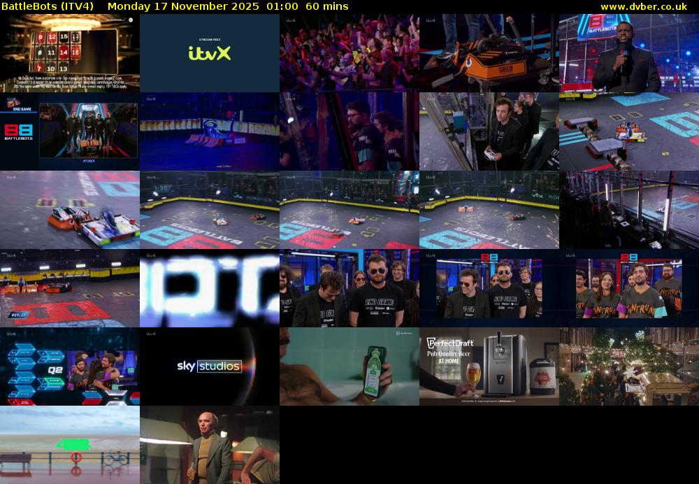 Battlebots (ITV4) Monday 17 November 2025 01:00 - 02:00