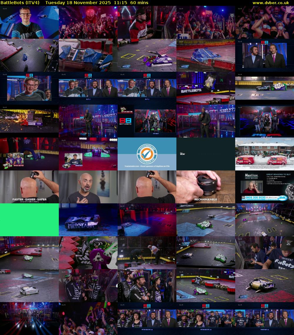 Battlebots (ITV4) Tuesday 18 November 2025 11:15 - 12:15