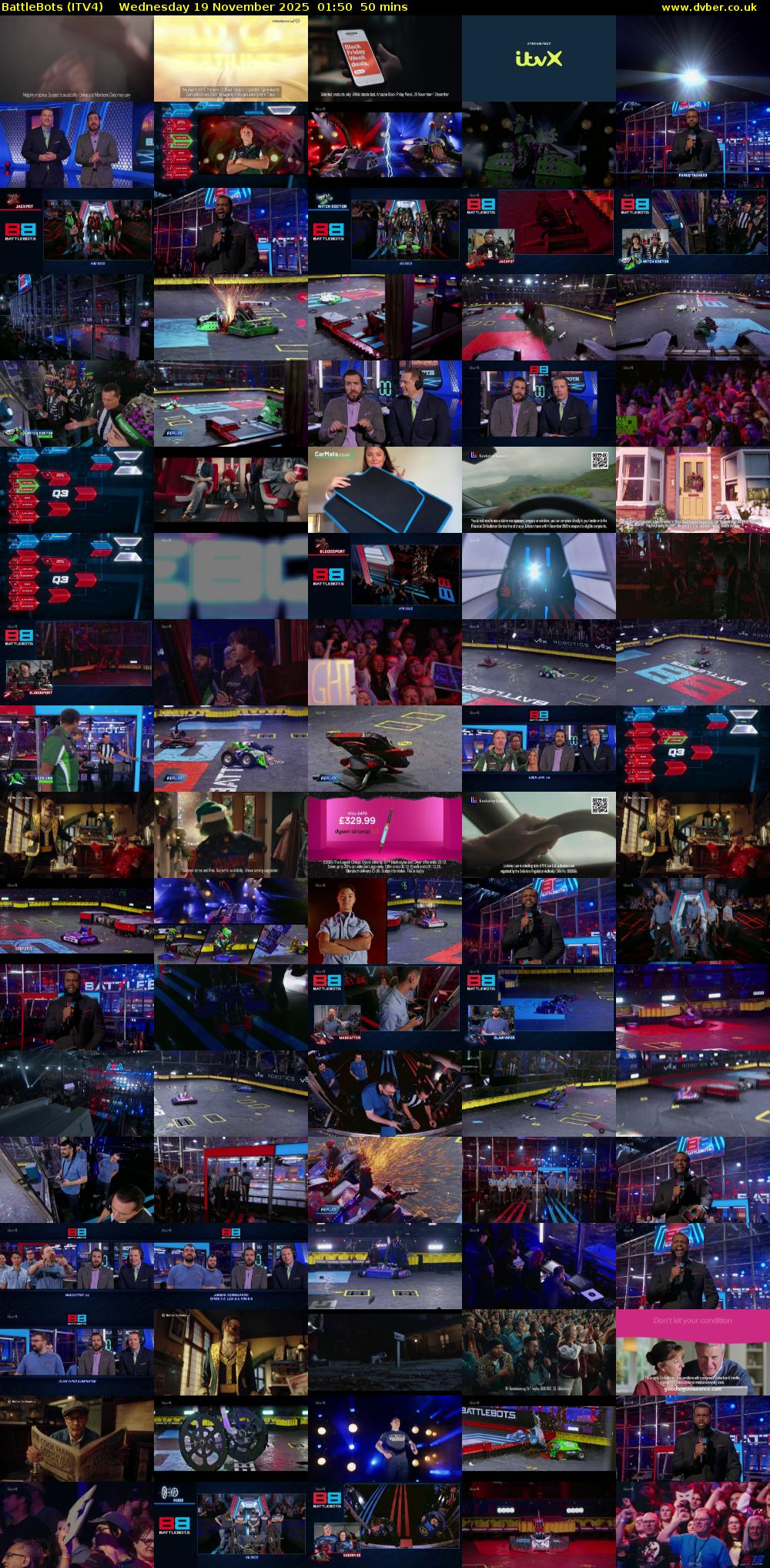 Battlebots (ITV4) Wednesday 19 November 2025 01:50 - 02:40