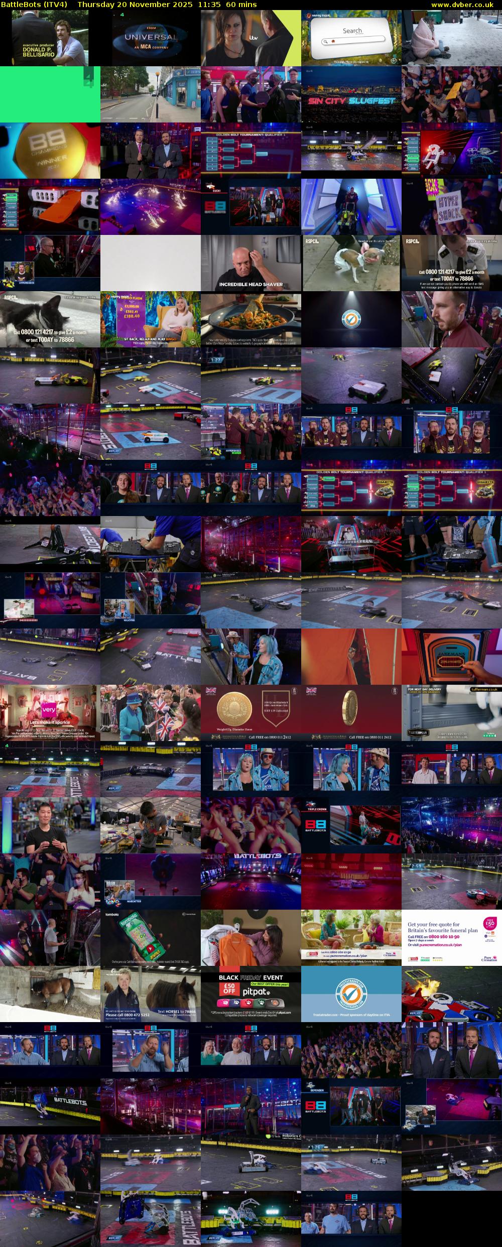 Battlebots (ITV4) Thursday 20 November 2025 11:35 - 12:35
