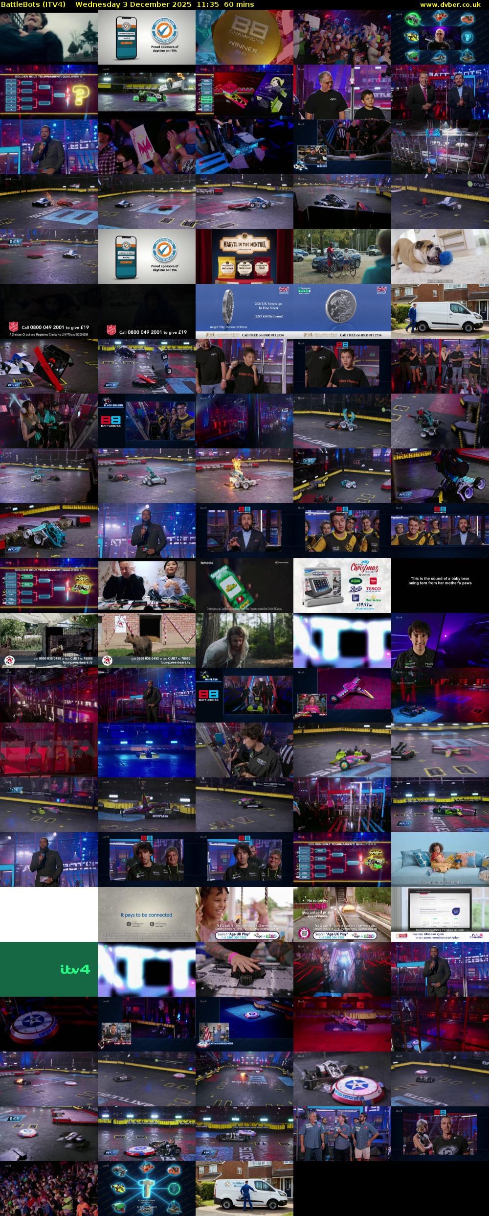 Battlebots (ITV4) Wednesday 3 December 2025 11:35 - 12:35