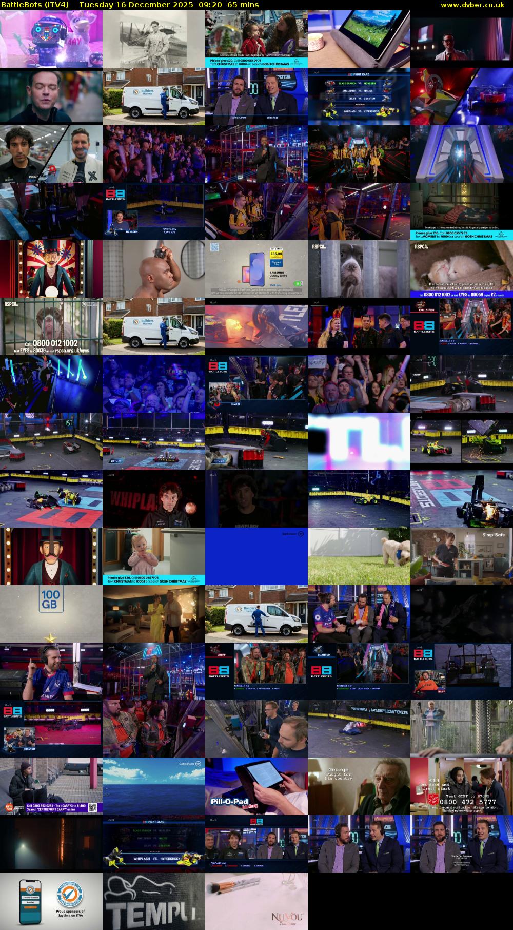 Battlebots (ITV4) Tuesday 16 December 2025 09:20 - 10:25