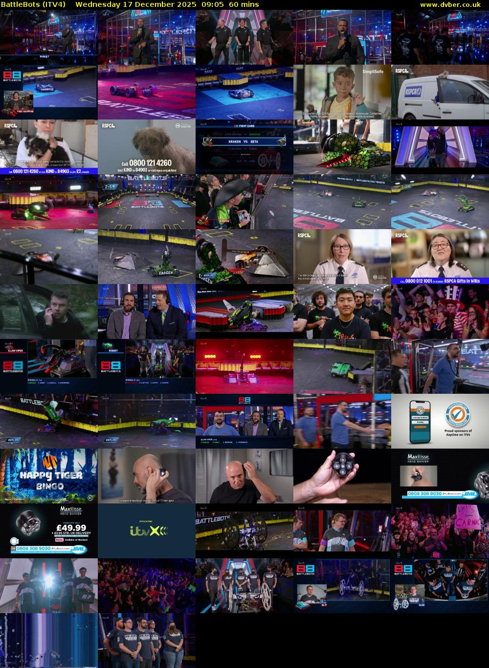 Battlebots (ITV4) Wednesday 17 December 2025 09:05 - 10:05