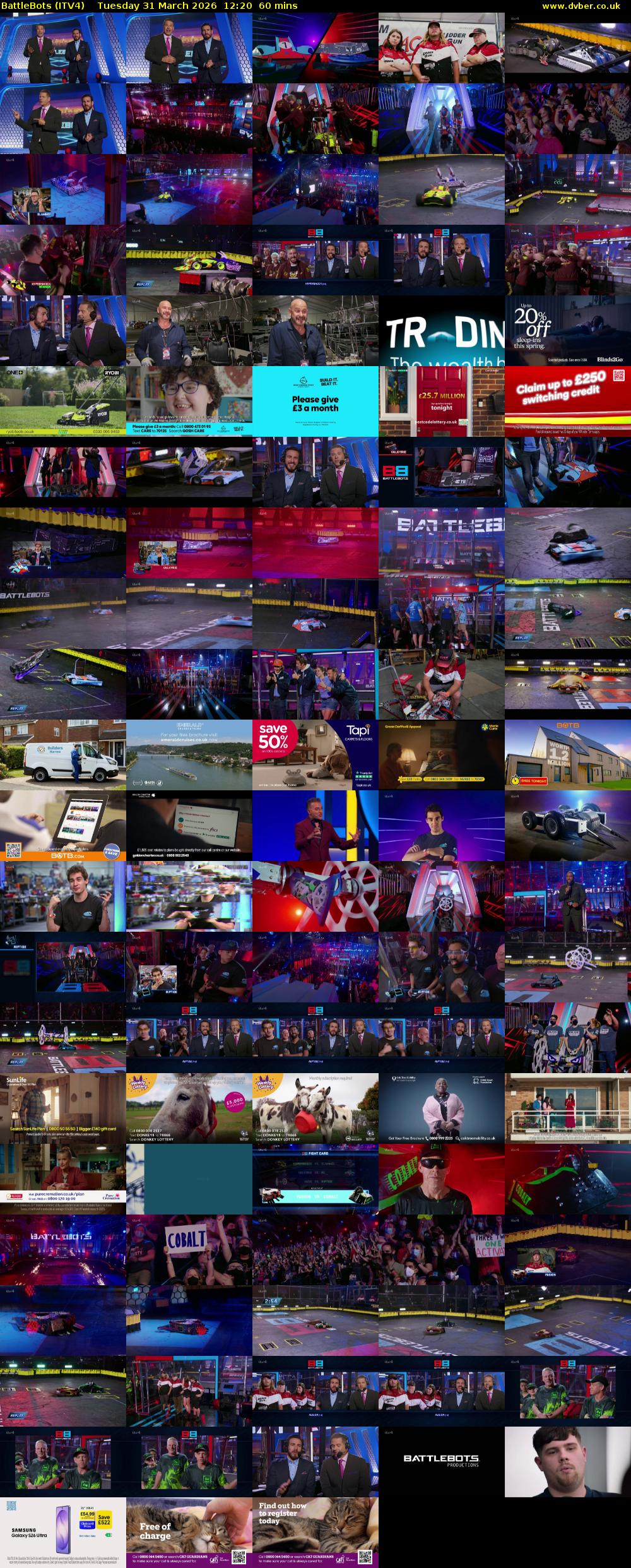 Battlebots (ITV4) Tuesday 31 March 2026 12:20 - 13:20
