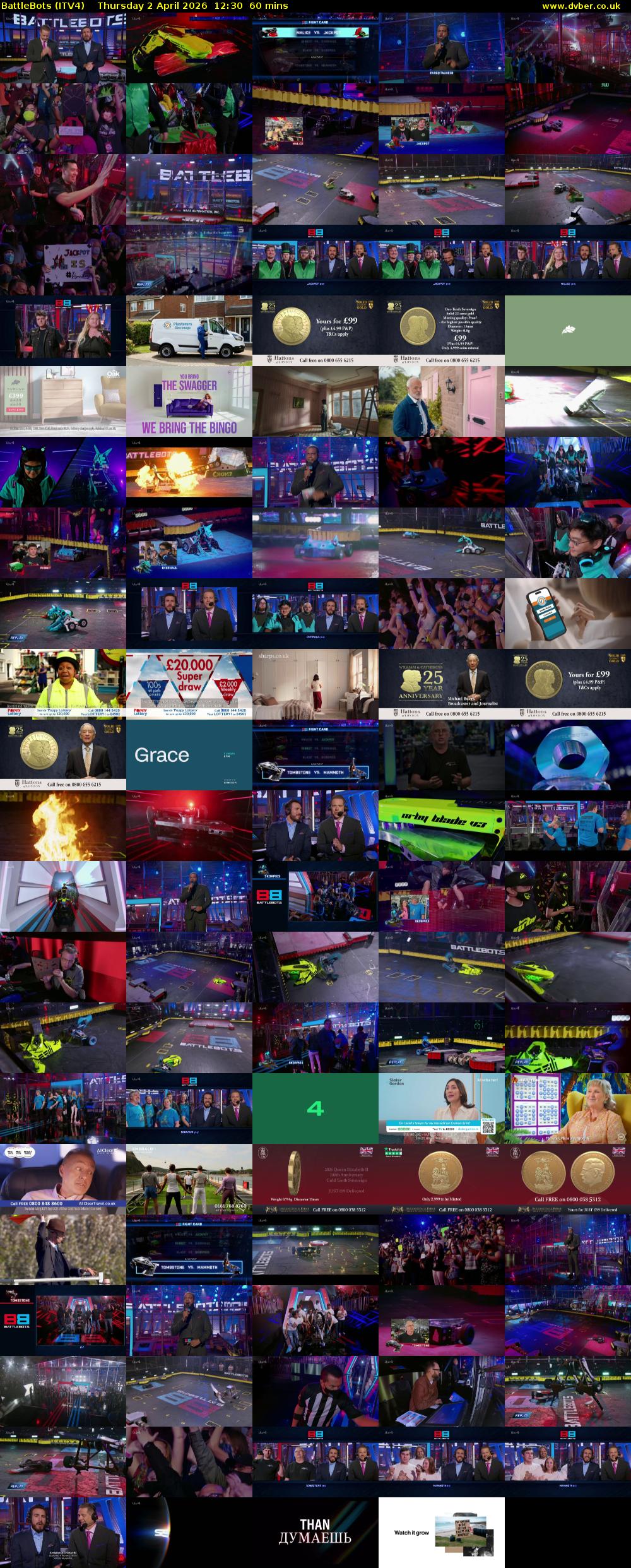 Battlebots (ITV4) Thursday 2 April 2026 12:30 - 13:30