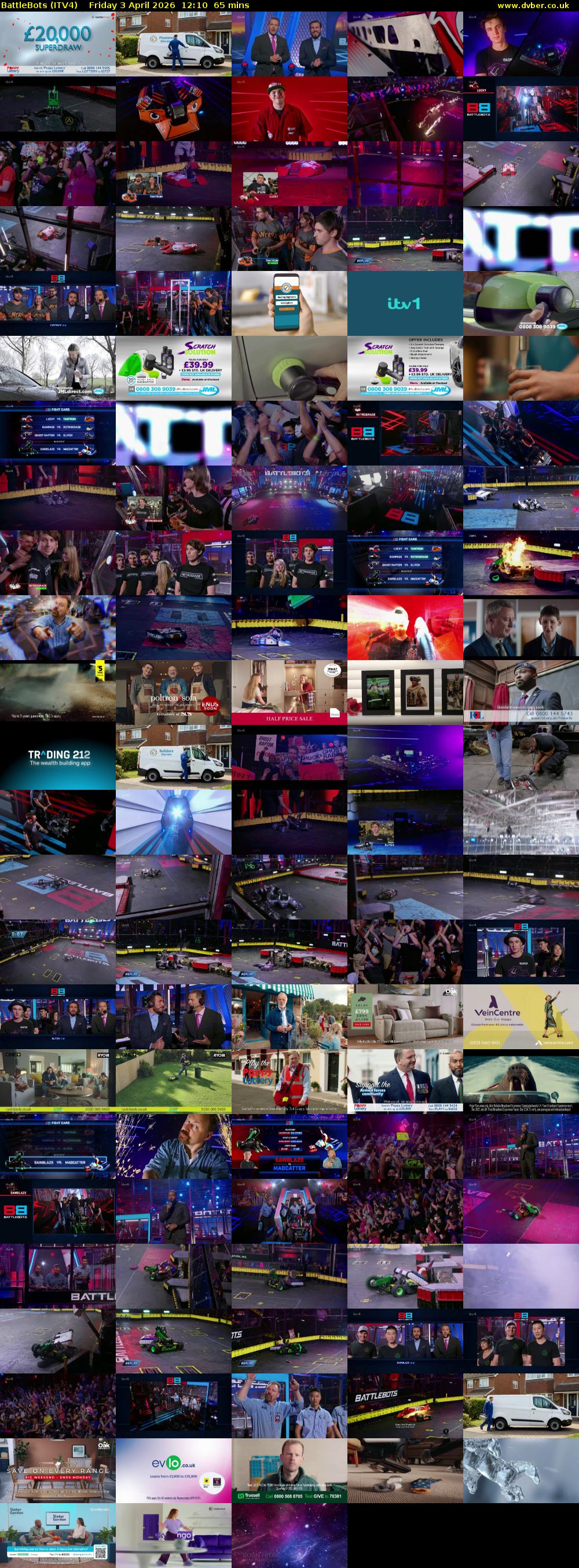 Battlebots (ITV4) Friday 3 April 2026 12:10 - 13:15