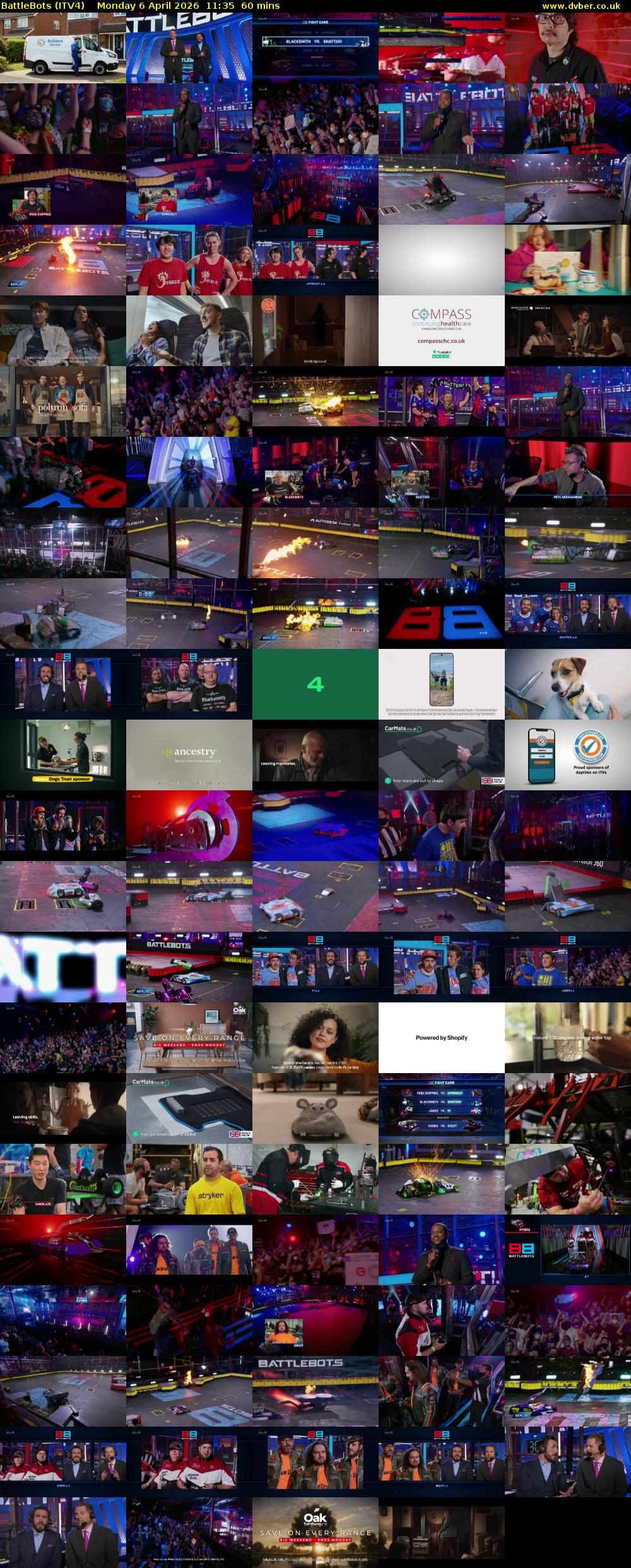Battlebots (ITV4) Monday 6 April 2026 11:35 - 12:35