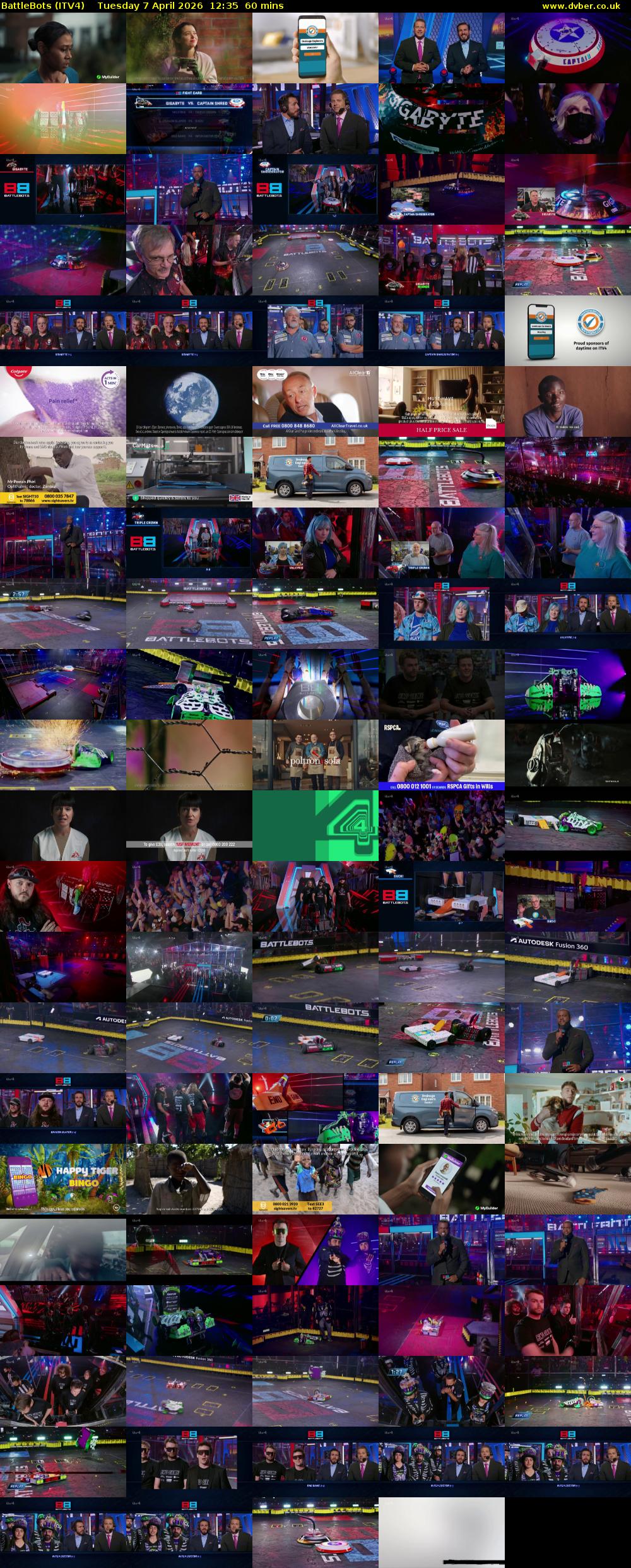 Battlebots (ITV4) Tuesday 7 April 2026 12:35 - 13:35