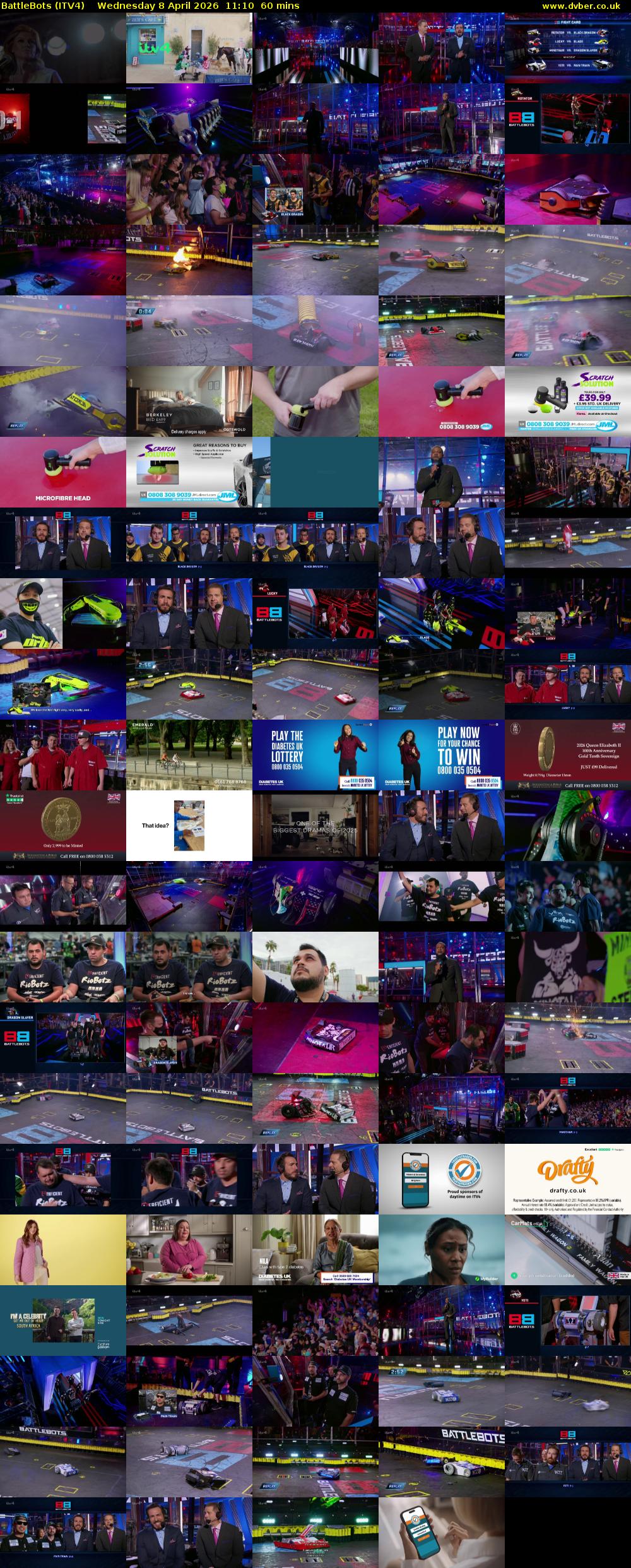 Battlebots (ITV4) Wednesday 8 April 2026 11:10 - 12:10