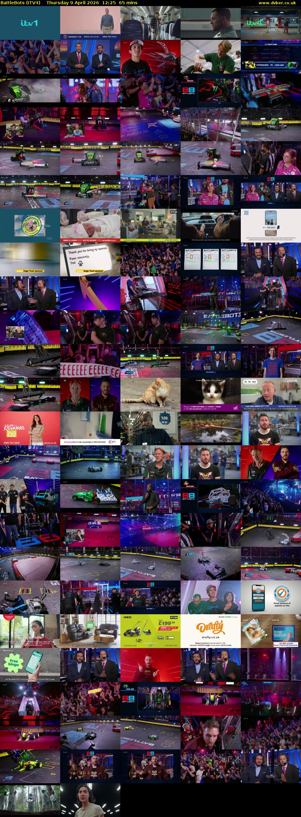 Battlebots (ITV4) Thursday 9 April 2026 12:25 - 13:30