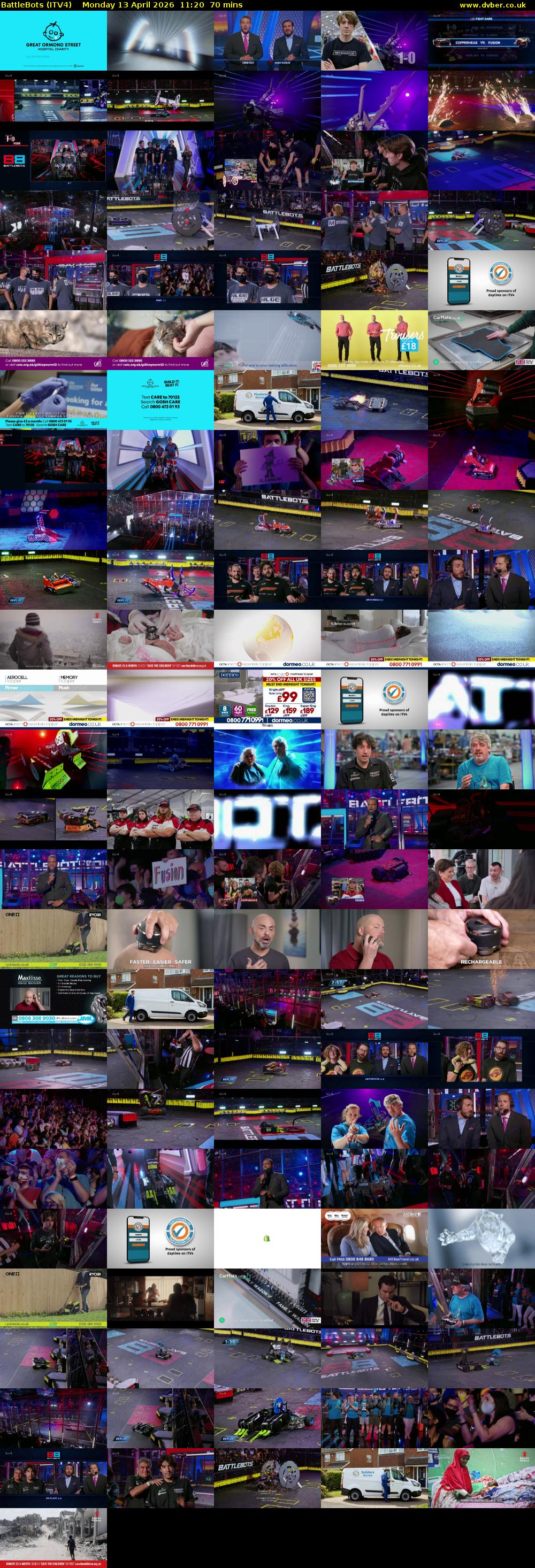 Battlebots (ITV4) Monday 13 April 2026 11:20 - 12:30
