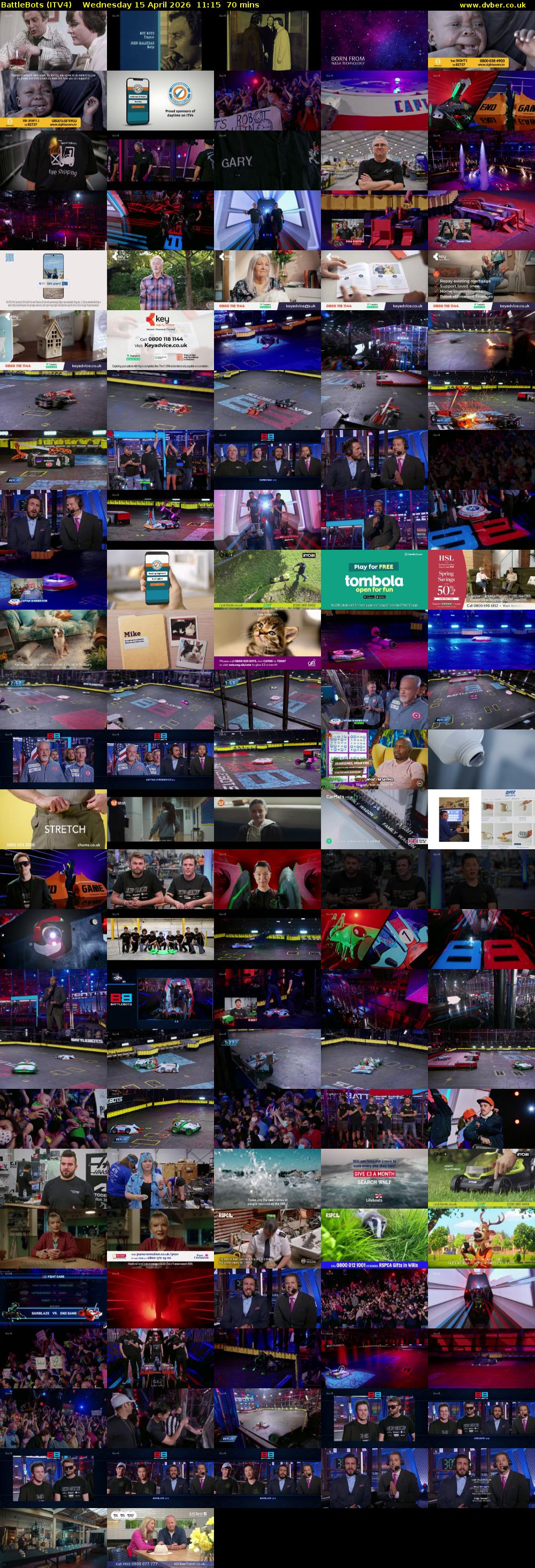 Battlebots (ITV4) Wednesday 15 April 2026 11:15 - 12:25
