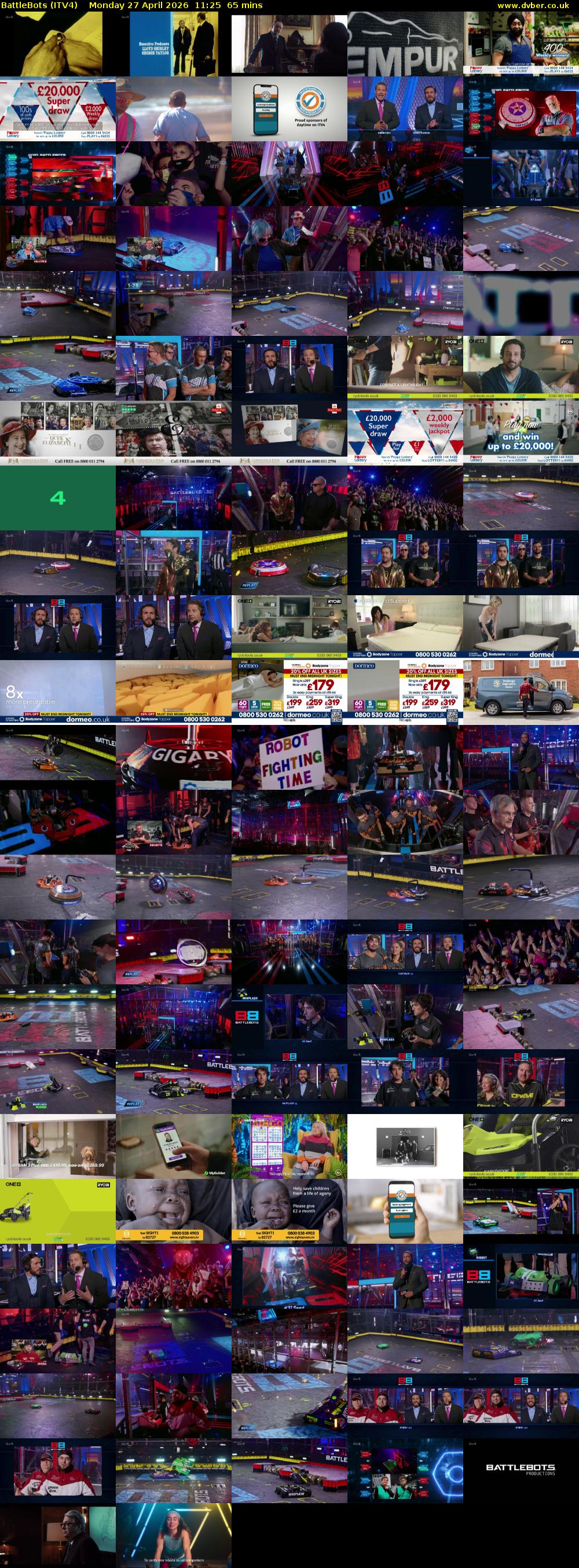 Battlebots (ITV4) Monday 27 April 2026 11:25 - 12:30