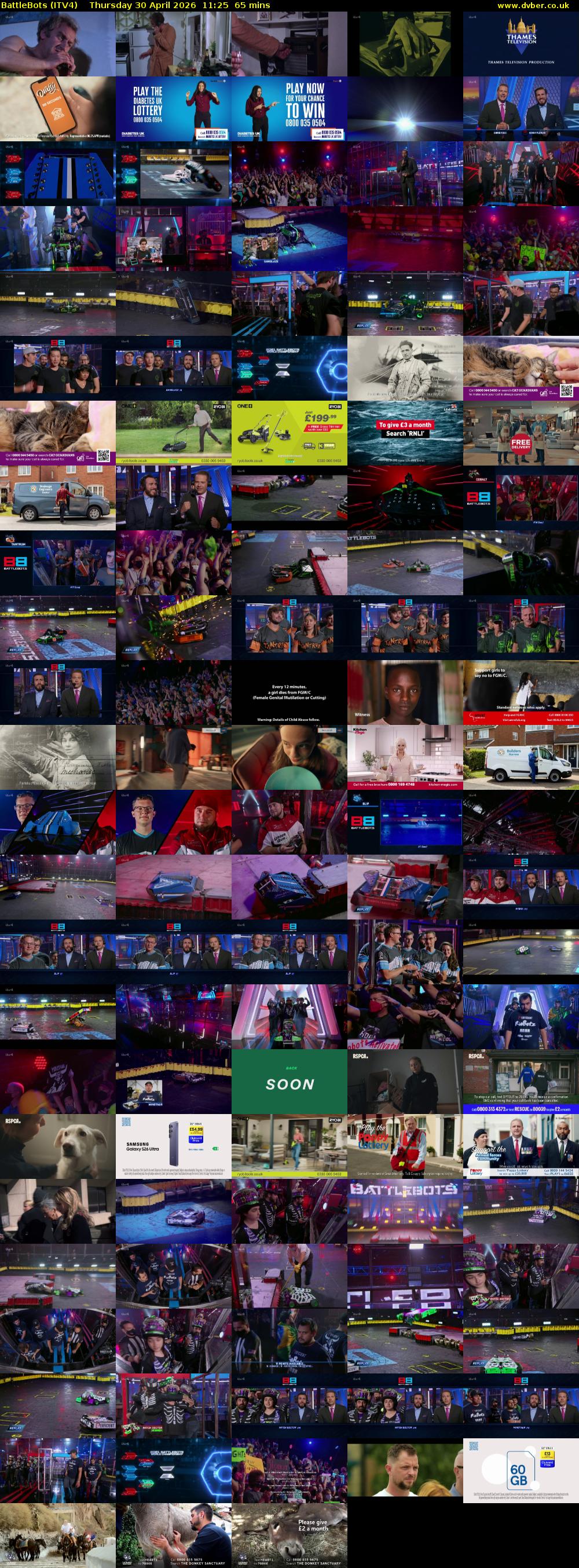 Battlebots (ITV4) Thursday 30 April 2026 11:25 - 12:30