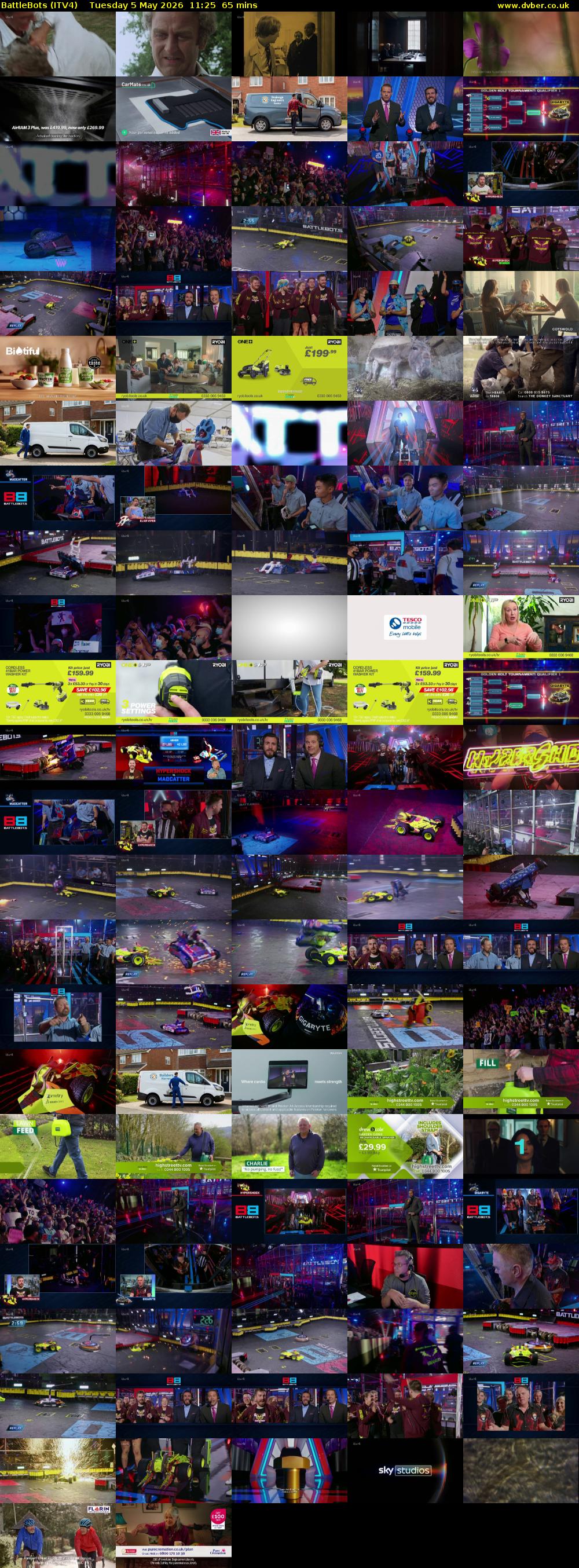 Battlebots (ITV4) Tuesday 5 May 2026 11:25 - 12:30