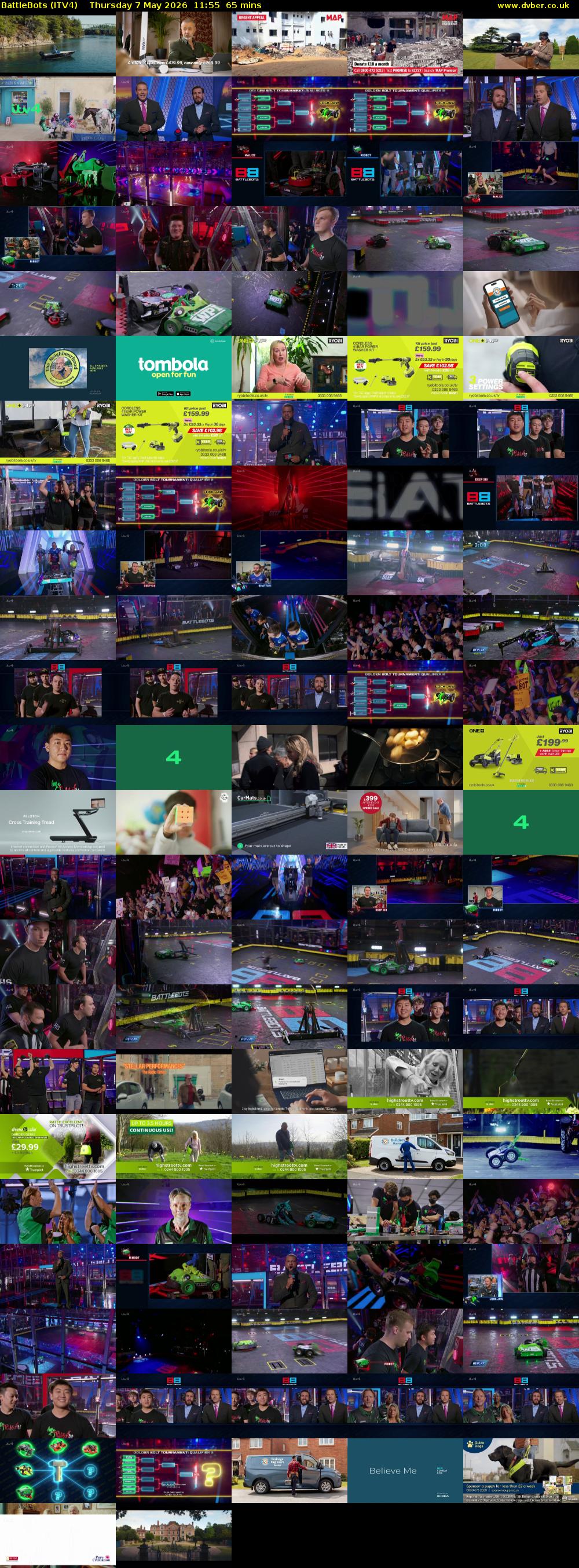 Battlebots (ITV4) Thursday 7 May 2026 11:55 - 13:00