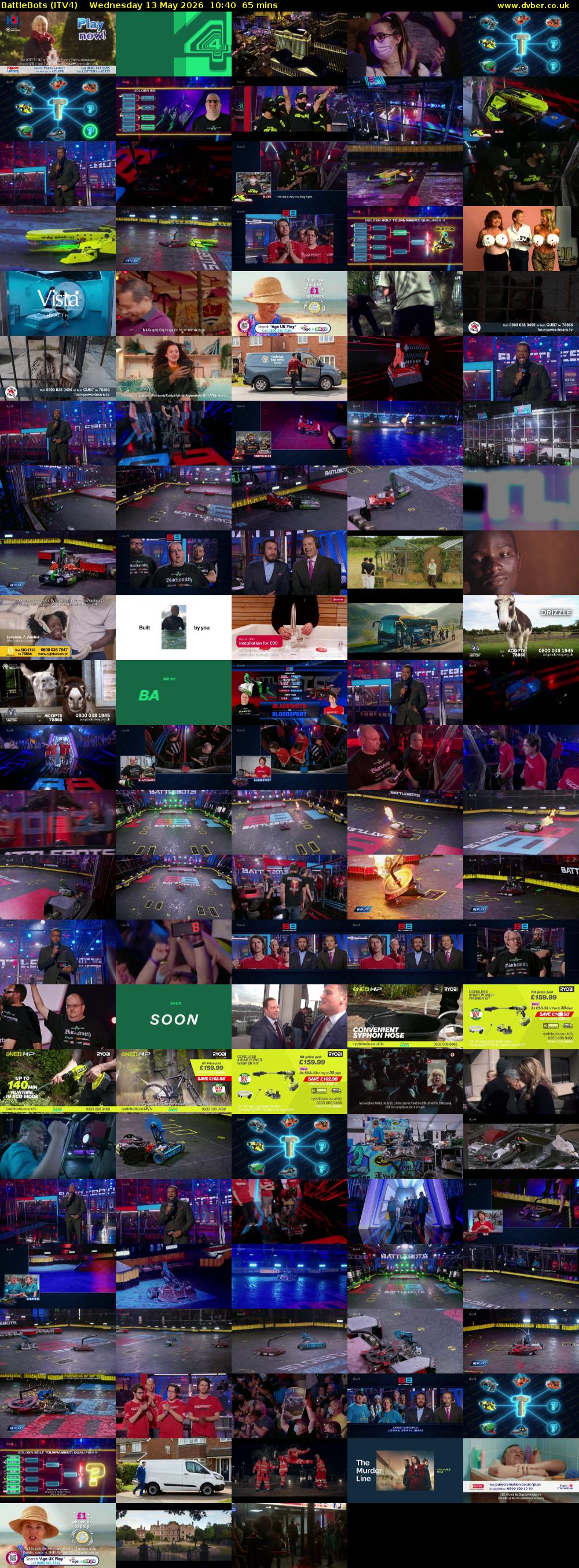 Battlebots (ITV4) Wednesday 13 May 2026 10:40 - 11:45