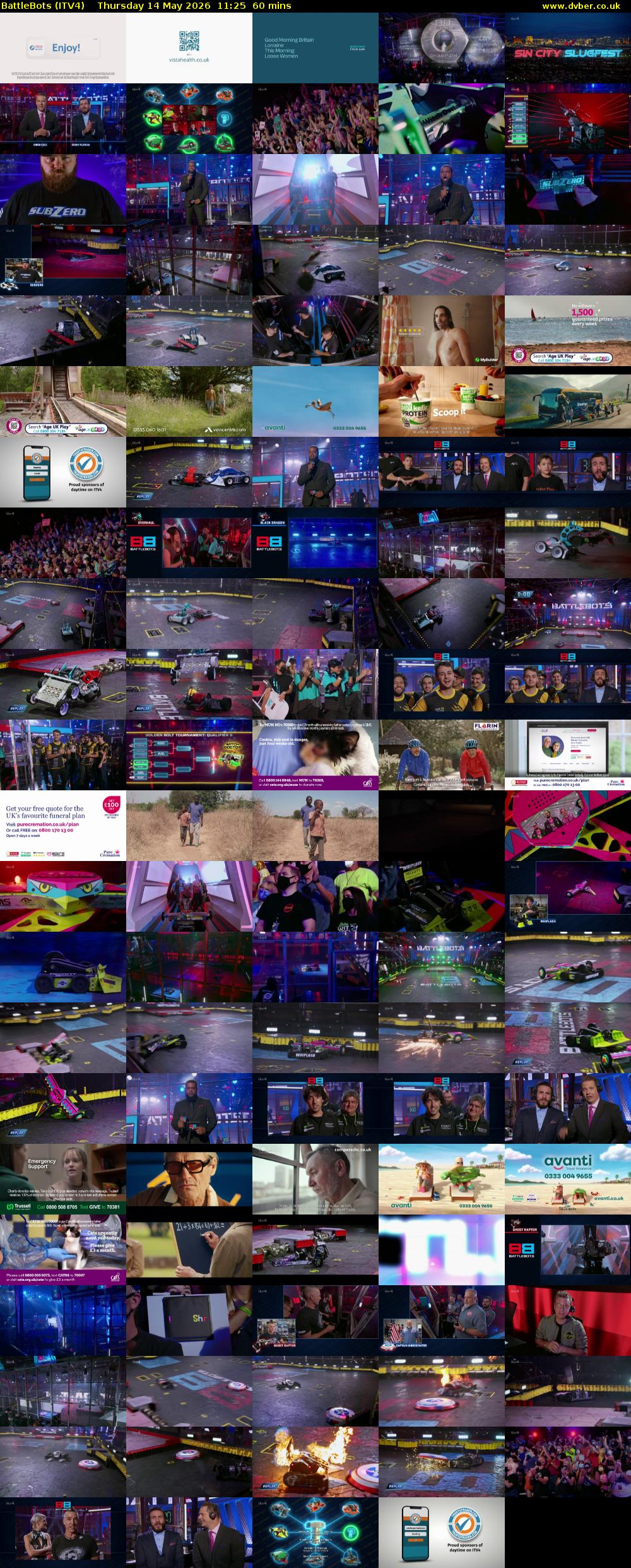 Battlebots (ITV4) Thursday 14 May 2026 11:25 - 12:25