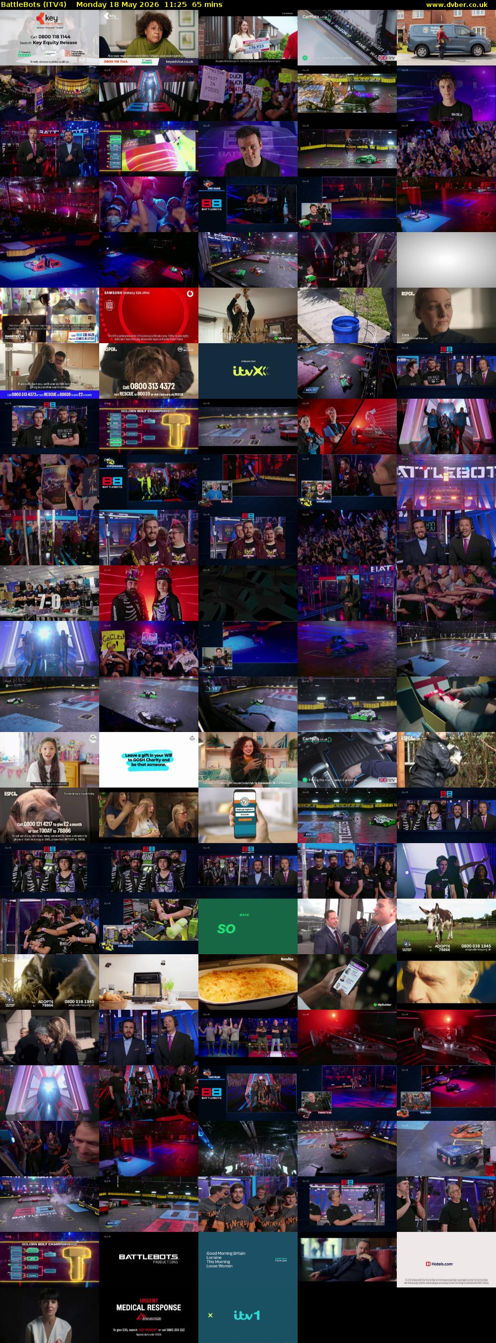 Battlebots (ITV4) Monday 18 May 2026 11:25 - 12:30