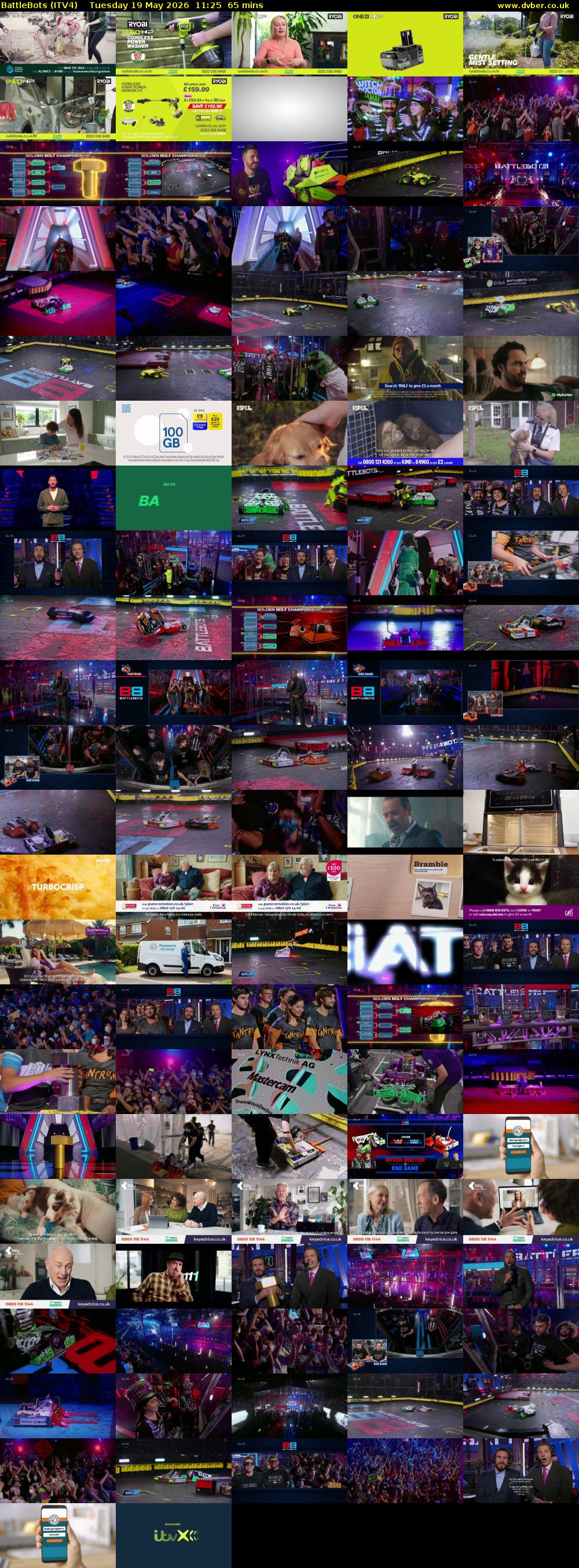 Battlebots (ITV4) Tuesday 19 May 2026 11:25 - 12:30