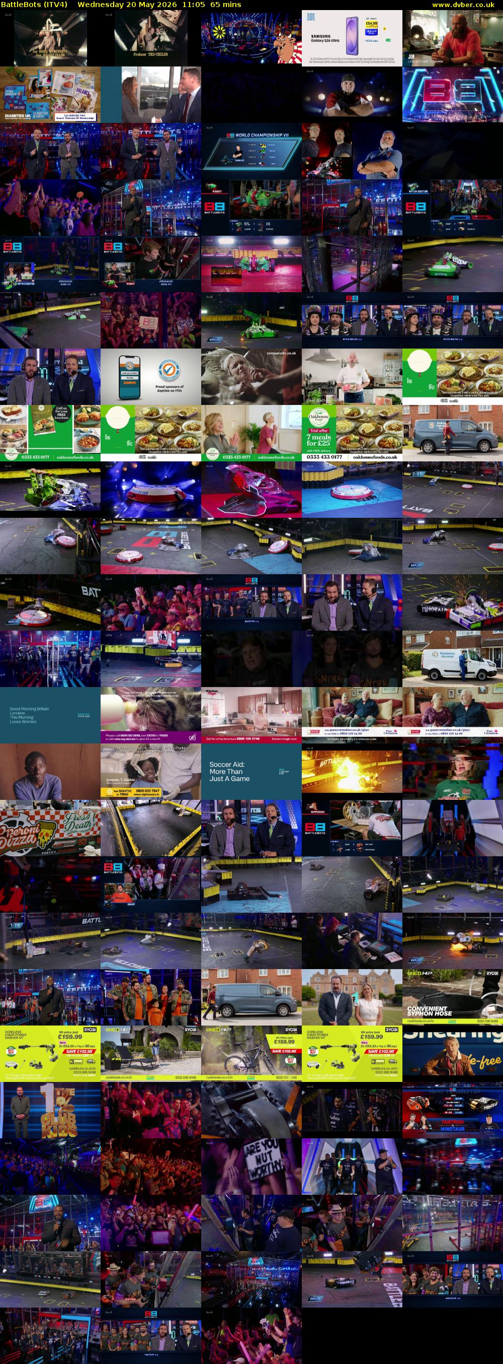 Battlebots (ITV4) Wednesday 20 May 2026 11:05 - 12:10
