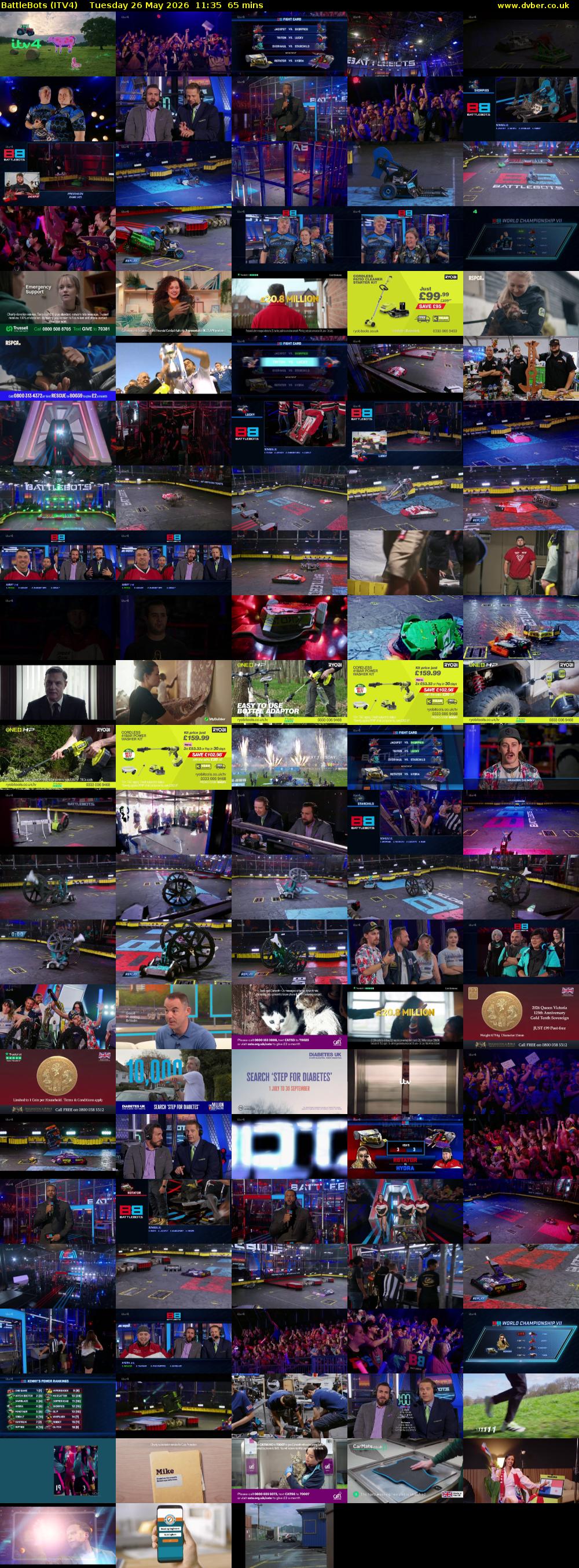 Battlebots (ITV4) Tuesday 26 May 2026 11:35 - 12:40