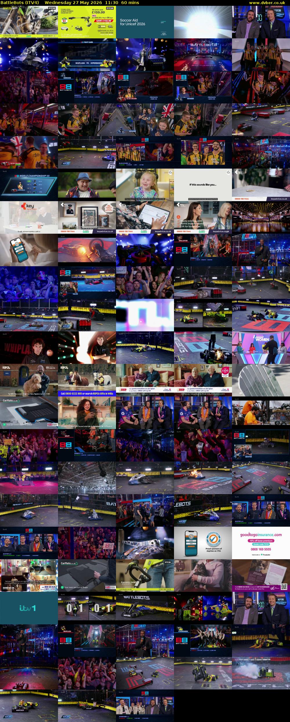 Battlebots (ITV4) Wednesday 27 May 2026 11:30 - 12:30