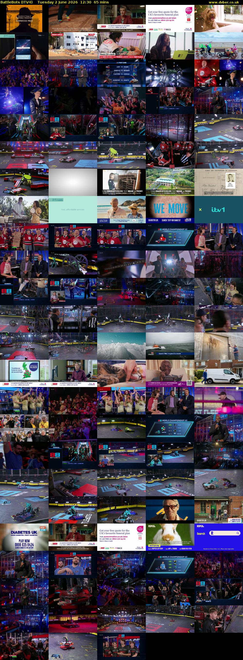 Battlebots (ITV4) Tuesday 2 June 2026 12:30 - 13:35