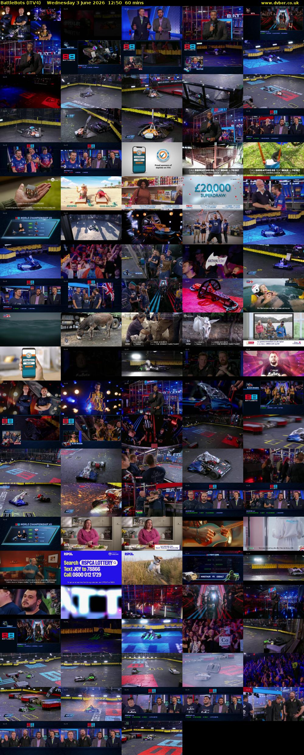 Battlebots (ITV4) Wednesday 3 June 2026 12:50 - 13:50