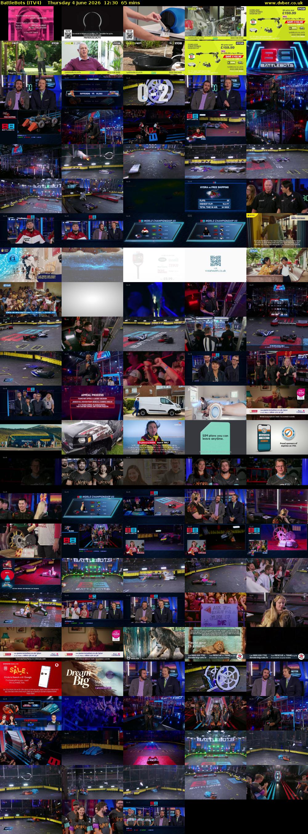 Battlebots (ITV4) Thursday 4 June 2026 12:30 - 13:35