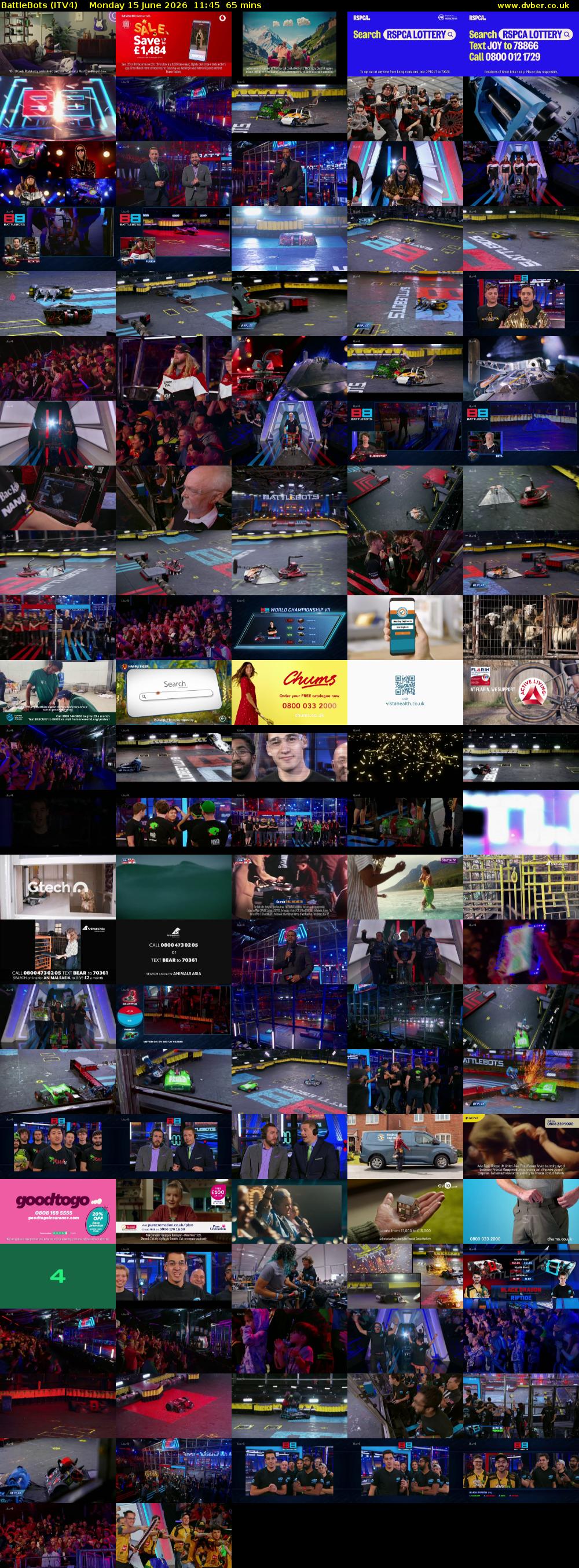 Battlebots (ITV4) Monday 15 June 2026 11:45 - 12:50