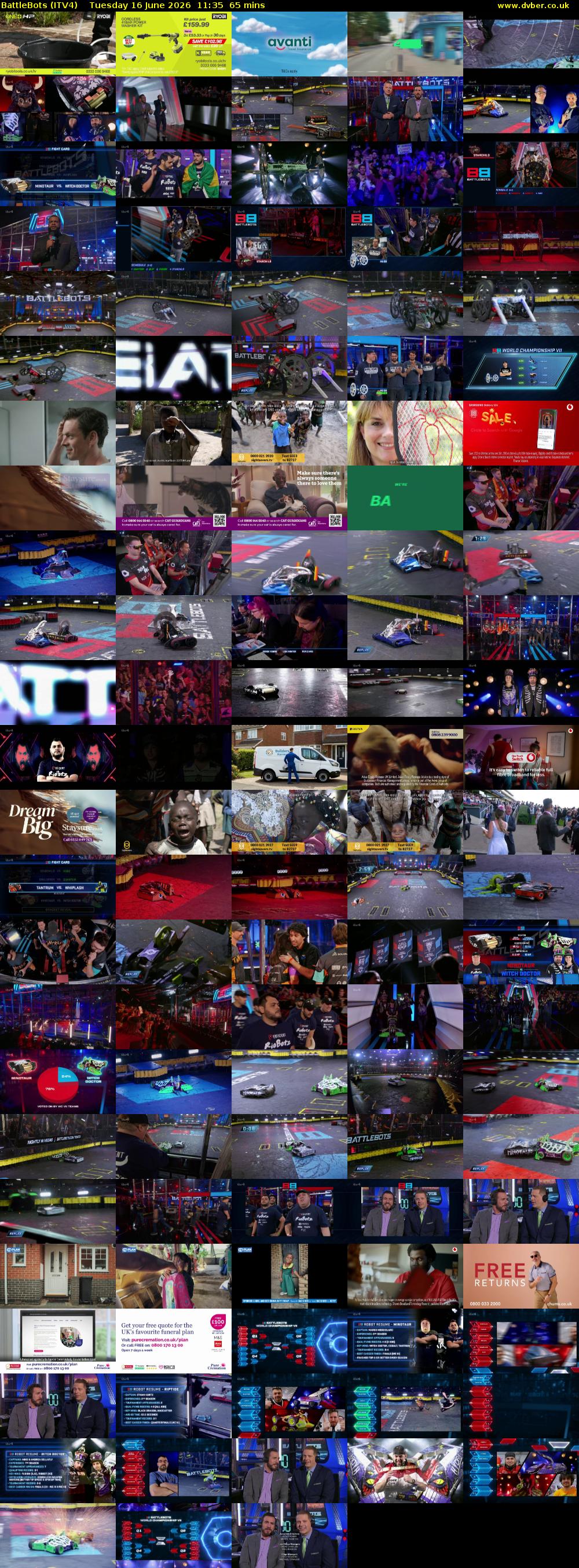 Battlebots (ITV4) Tuesday 16 June 2026 11:35 - 12:40
