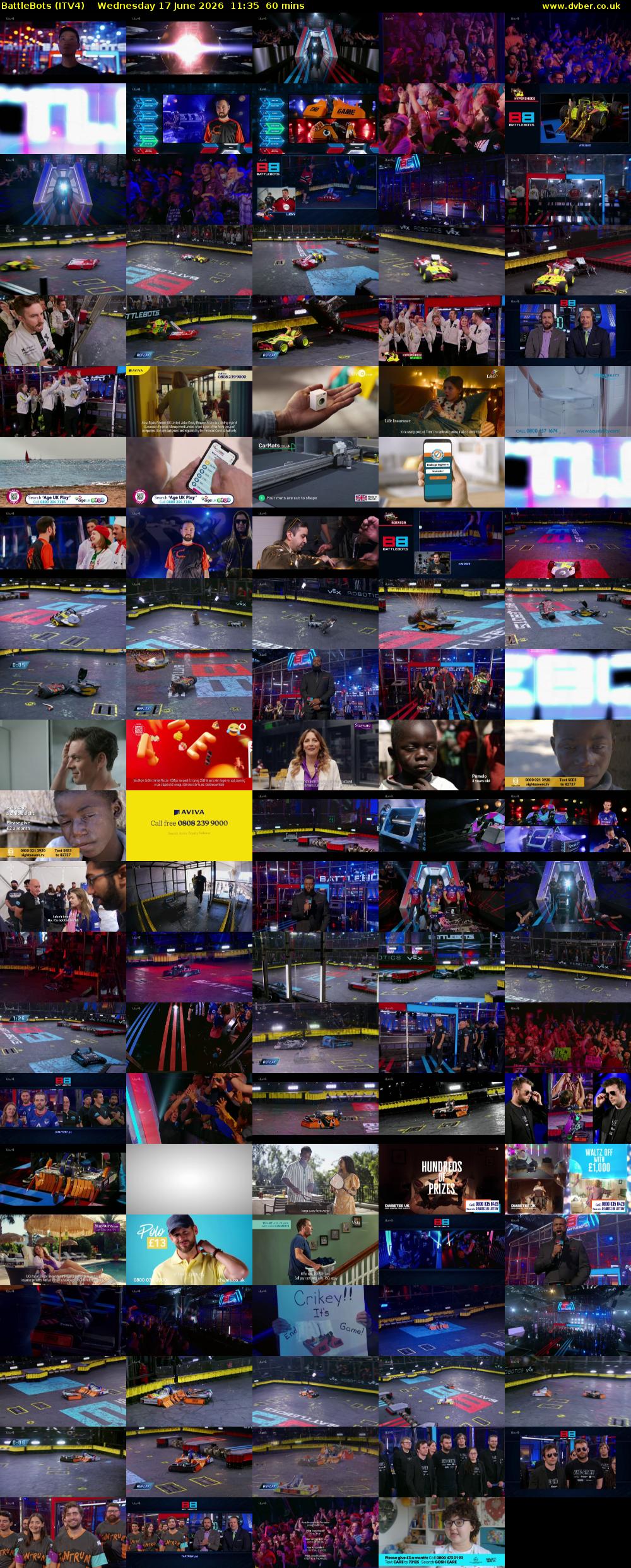 Battlebots (ITV4) Wednesday 17 June 2026 11:35 - 12:35