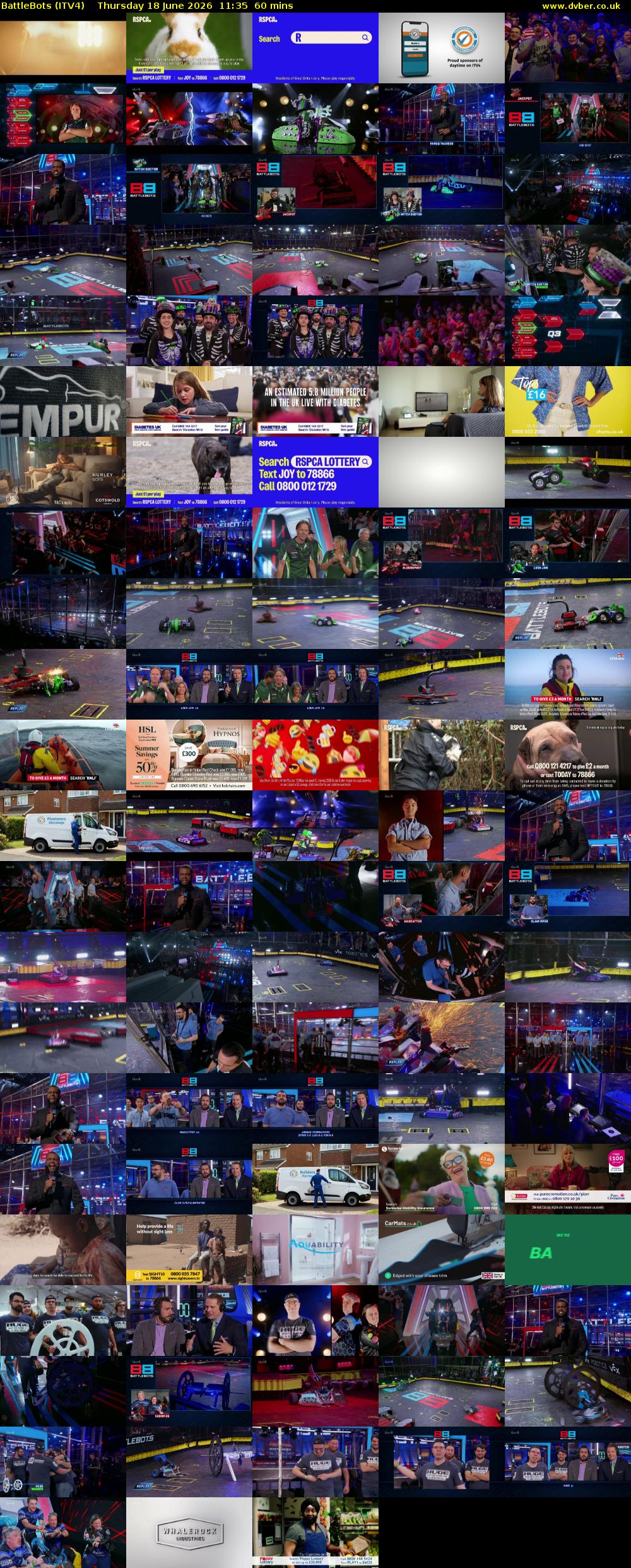 Battlebots (ITV4) Thursday 18 June 2026 11:35 - 12:35