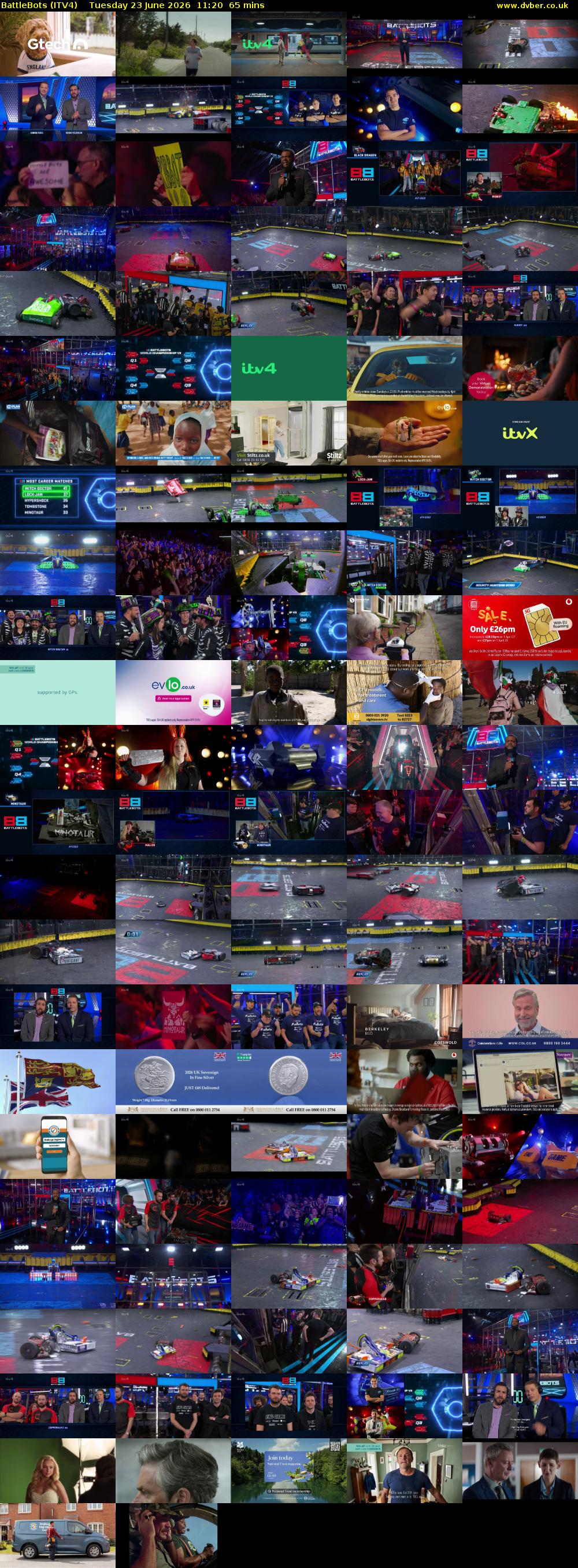 Battlebots (ITV4) Tuesday 23 June 2026 11:20 - 12:25