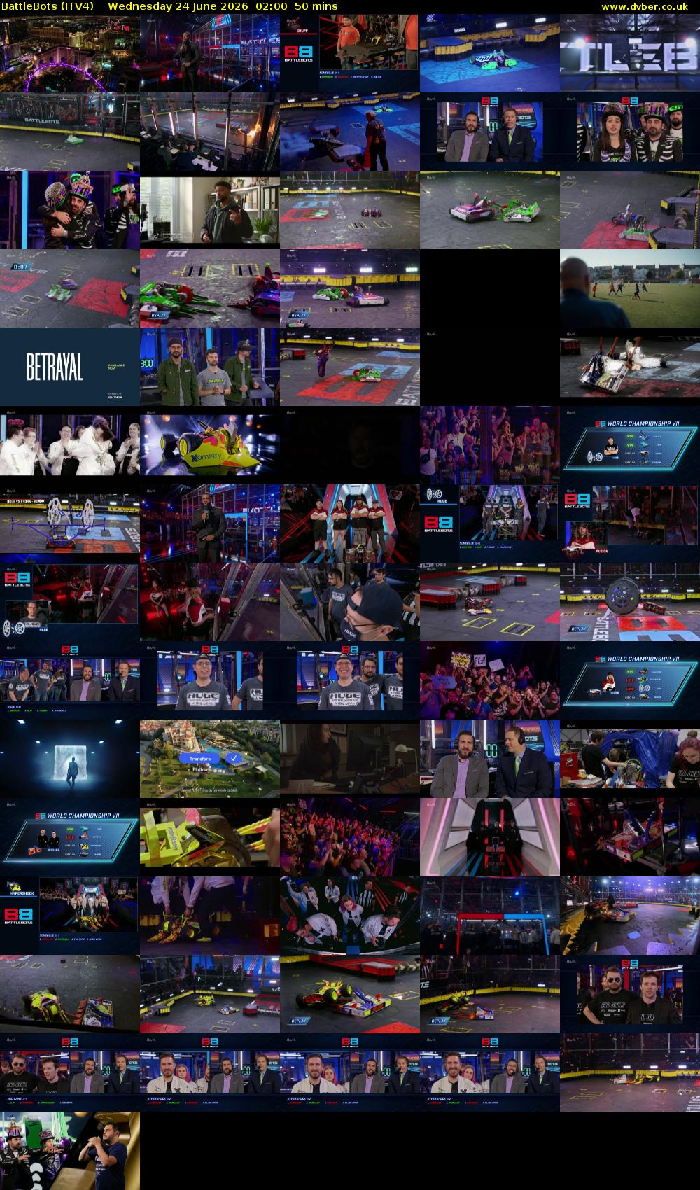 Battlebots (ITV4) Wednesday 24 June 2026 02:00 - 02:50