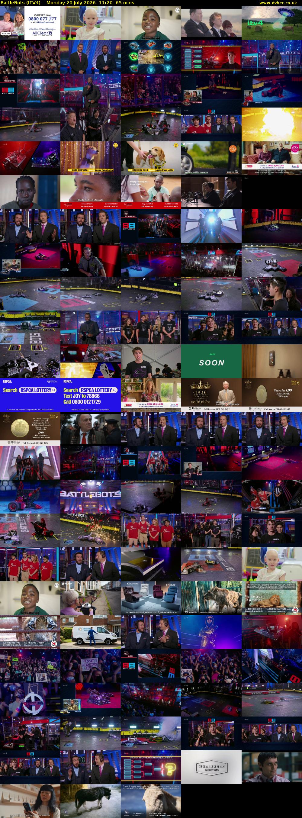 Battlebots (ITV4) Monday 20 July 2026 11:20 - 12:25