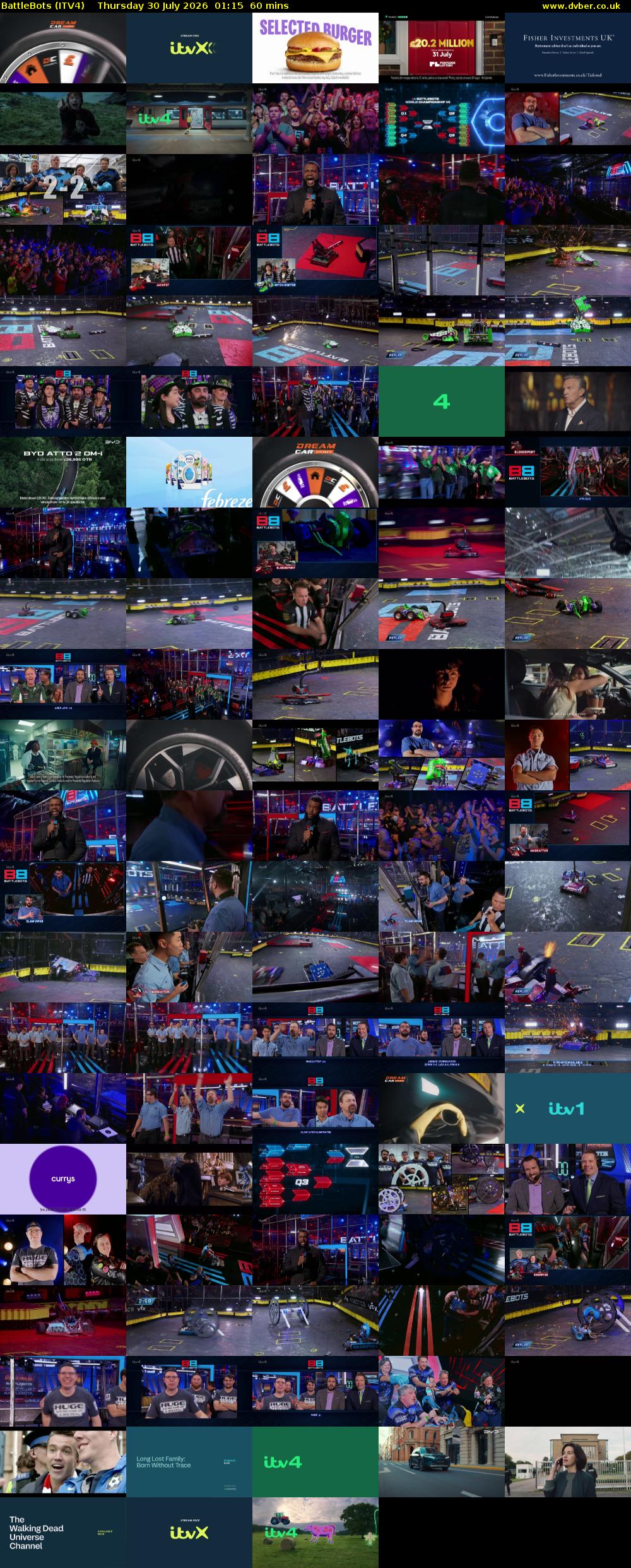 Battlebots (ITV4) Thursday 30 July 2026 01:15 - 02:15