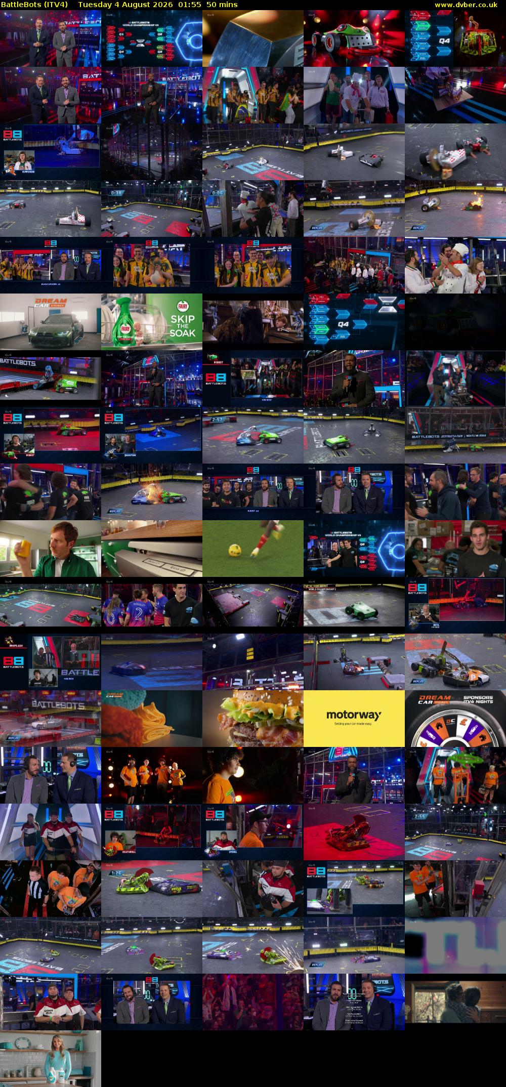Battlebots (ITV4) Tuesday 4 August 2026 01:55 - 02:45