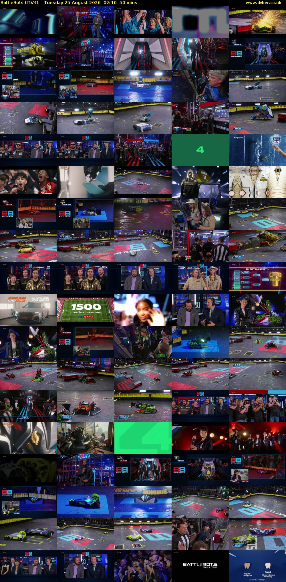 Battlebots (ITV4) Tuesday 25 August 2026 02:10 - 03:00
